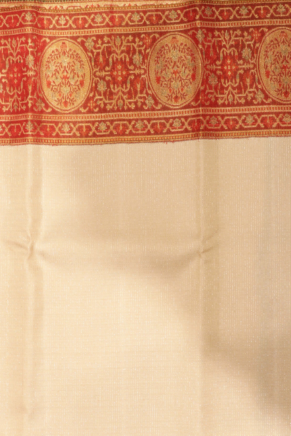 Off-White Kanchivaram Silk Saree - Mokshaa