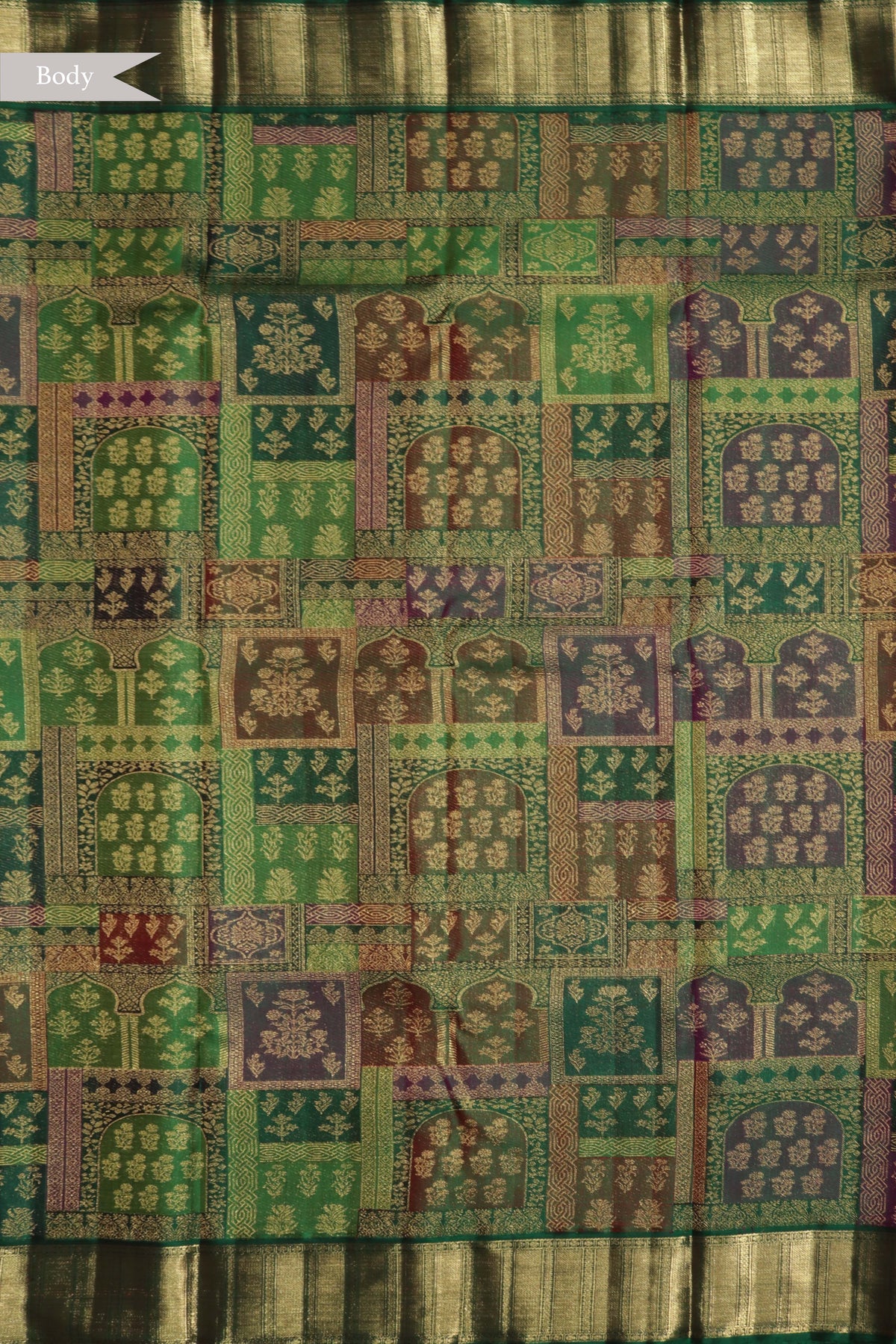 Emerald Green Kanchivaram Silk Saree - Mokshaa