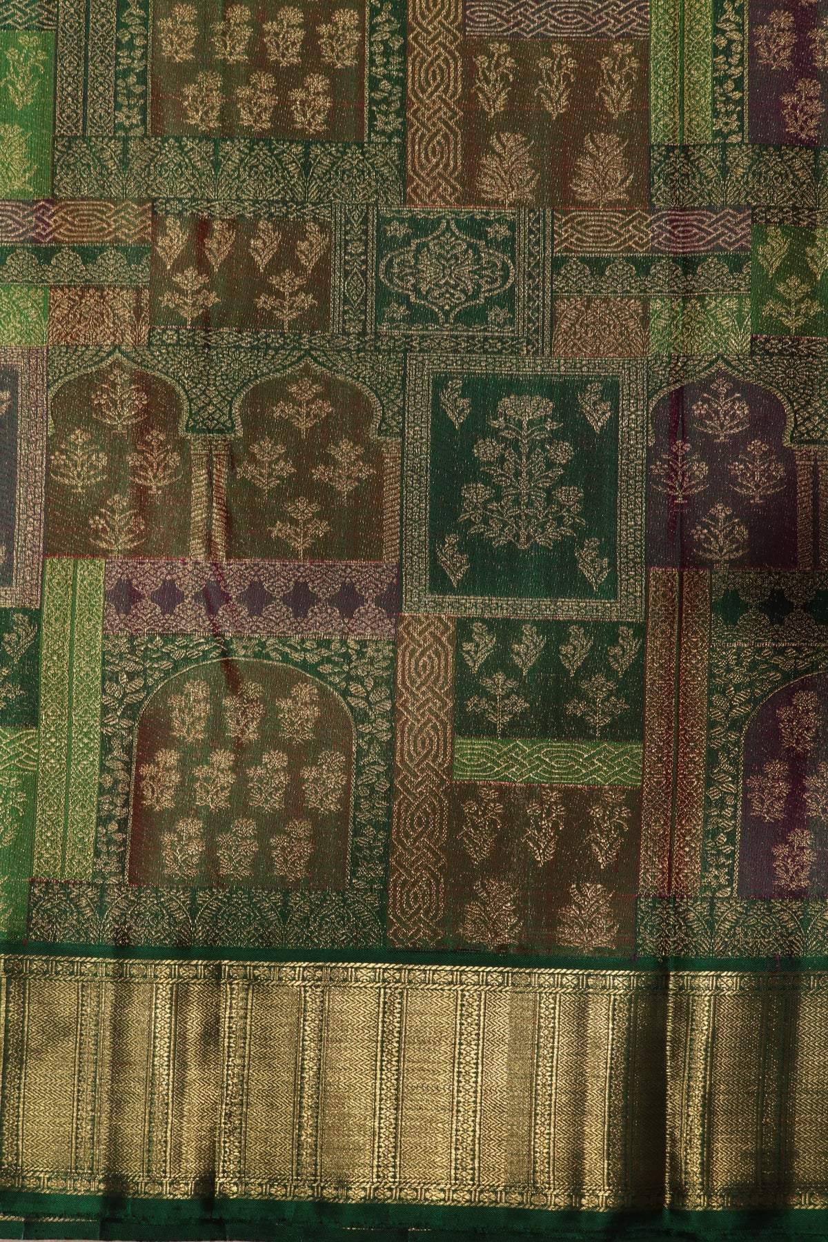Emerald Green Kanchivaram Silk Saree - Mokshaa