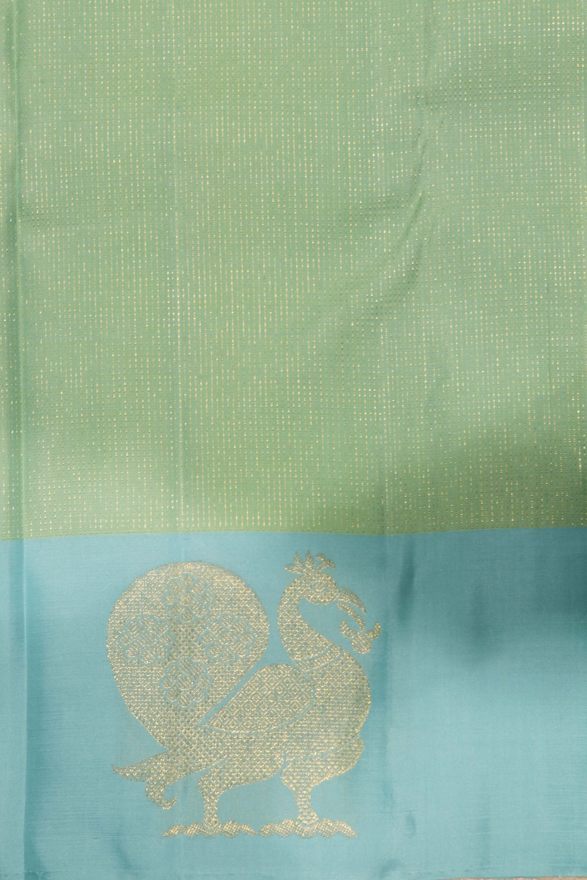 Sea Green Kanchivaram Silk Saree - Mokshaa