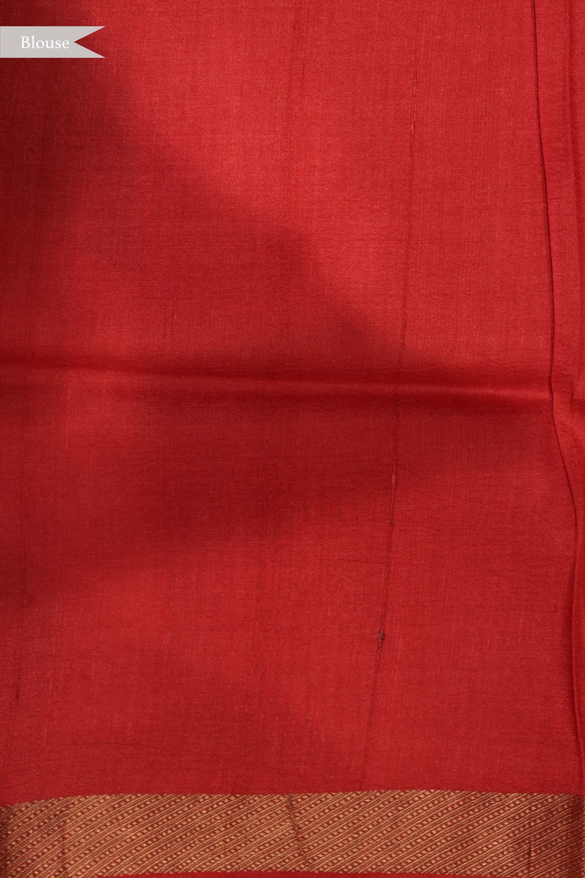 Red Geometric Print Tussar Silk Saree - Mokshaa