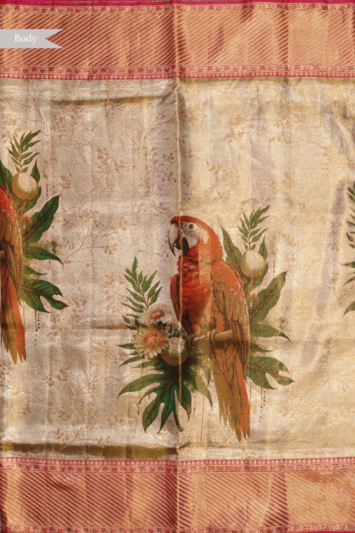 Gold Kanchivaram Tissue Silk Saree - Mokshaa