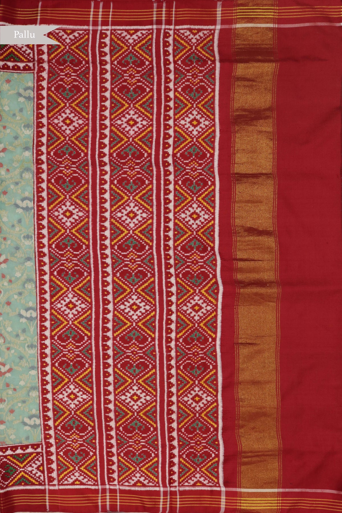 Sea Green Banarasi Kora Silk Fusion Saree - Mokshaa