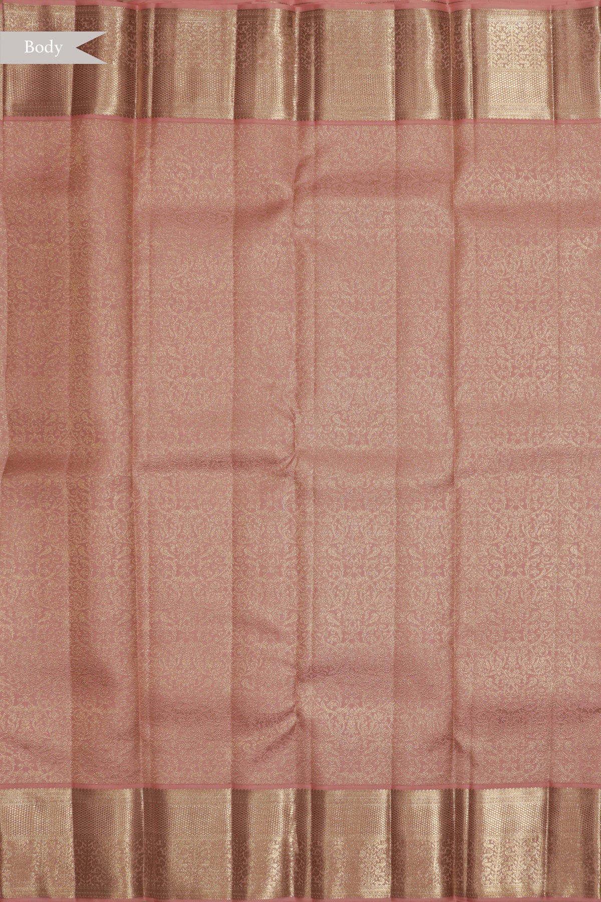 Baby Pink Kanchivaram Silk Saree with Zari Weaving - Mokshaa