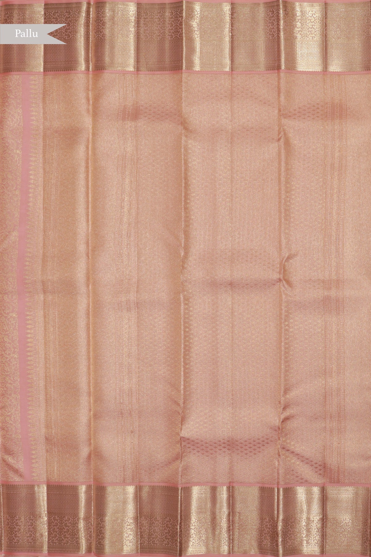 Baby Pink Kanchivaram Silk Saree with Zari Weaving - Mokshaa