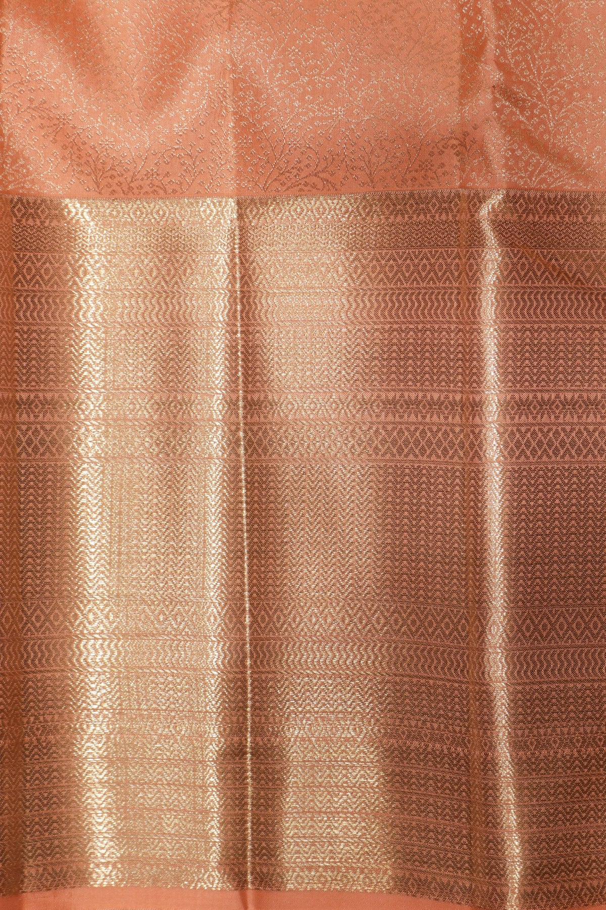 Peach Kanchivaram Silk Saree - Mokshaa