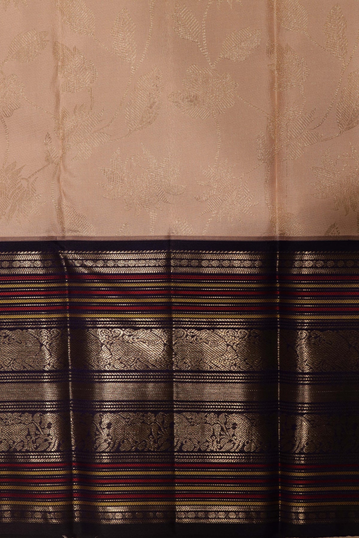 Peach Kanchivaram Silk Saree - Mokshaa