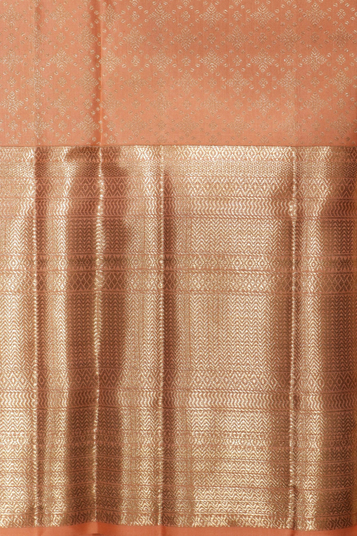 Peach Kanchivaram Silk Saree - Mokshaa