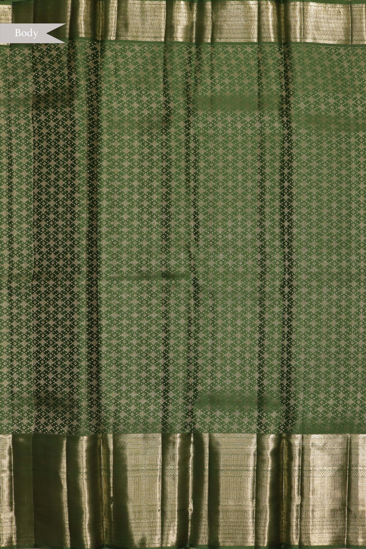 Leaf Green Kanchivaram Silk Saree - Mokshaa