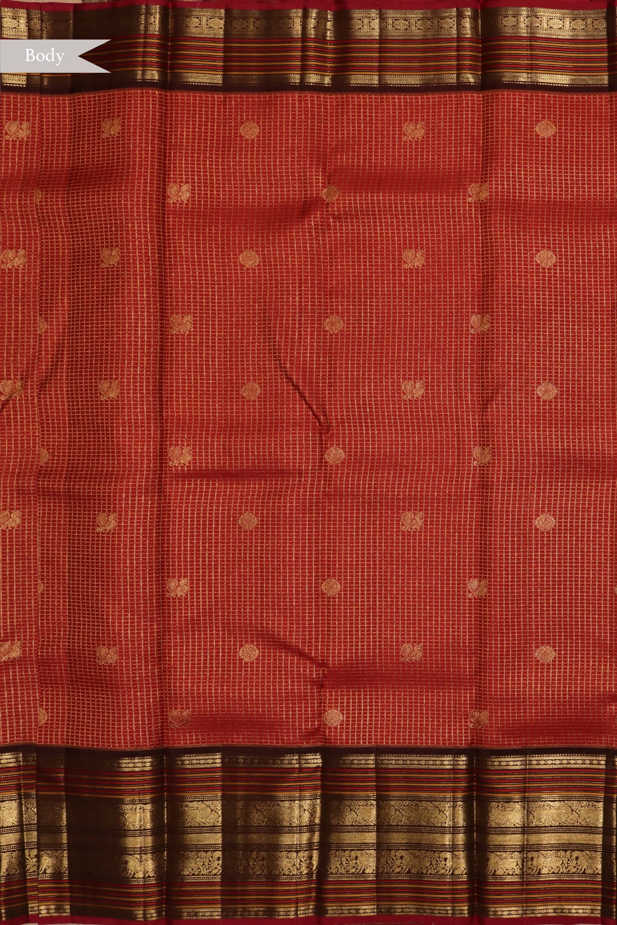Red Kanchivaram Silk Saree - Mokshaa