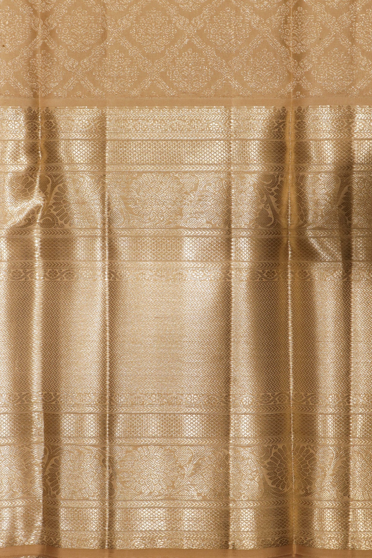 Beige Kanchivaram Silk Saree - Mokshaa