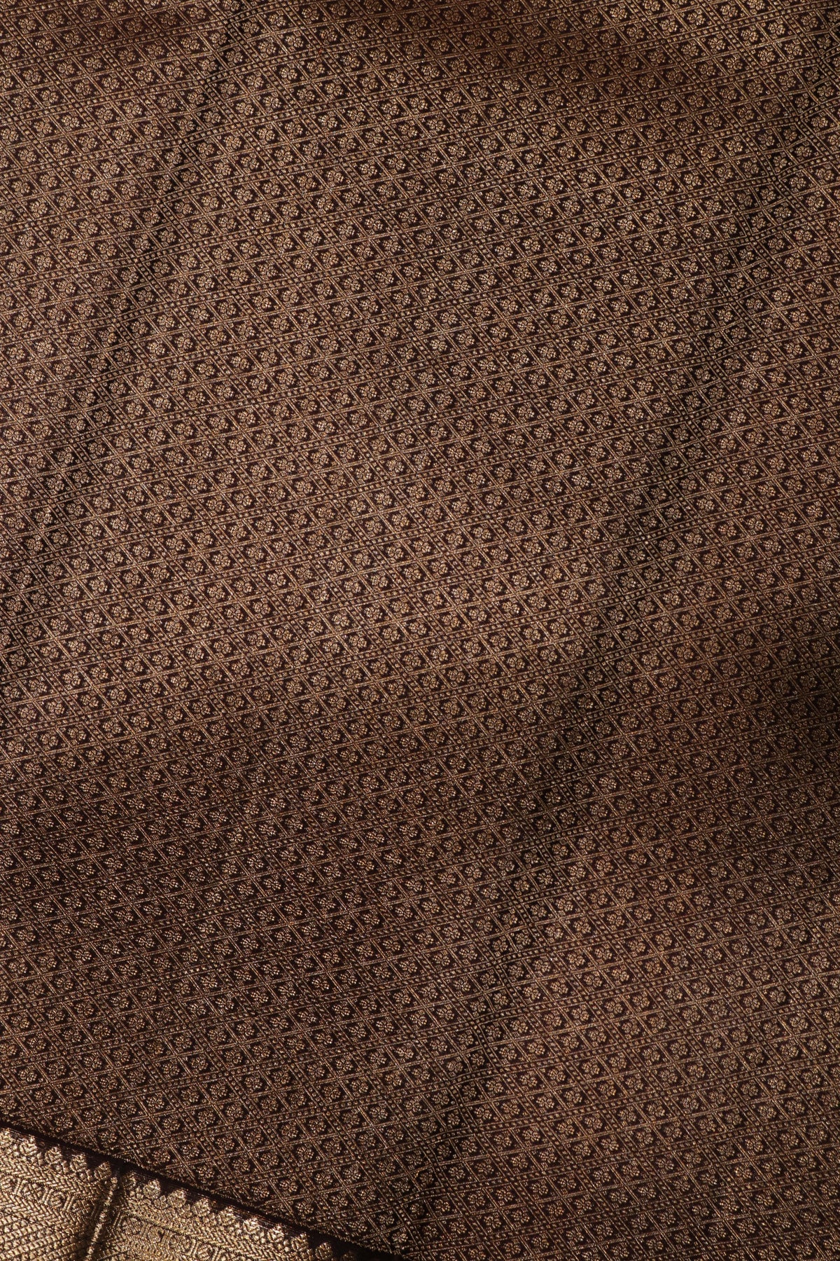 Dark Brown Kanchivaram Silk Saree - Mokshaa