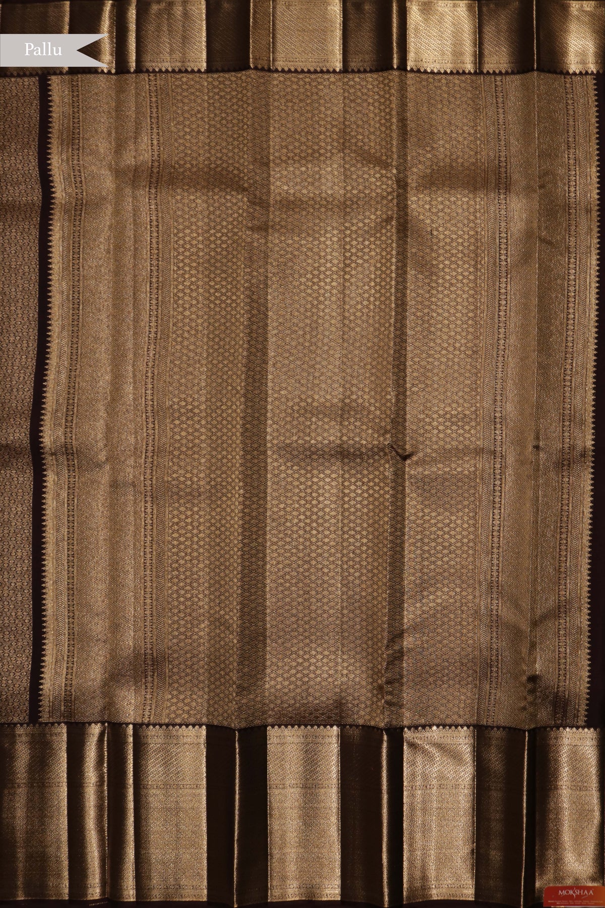Dark Brown Kanchivaram Silk Saree - Mokshaa