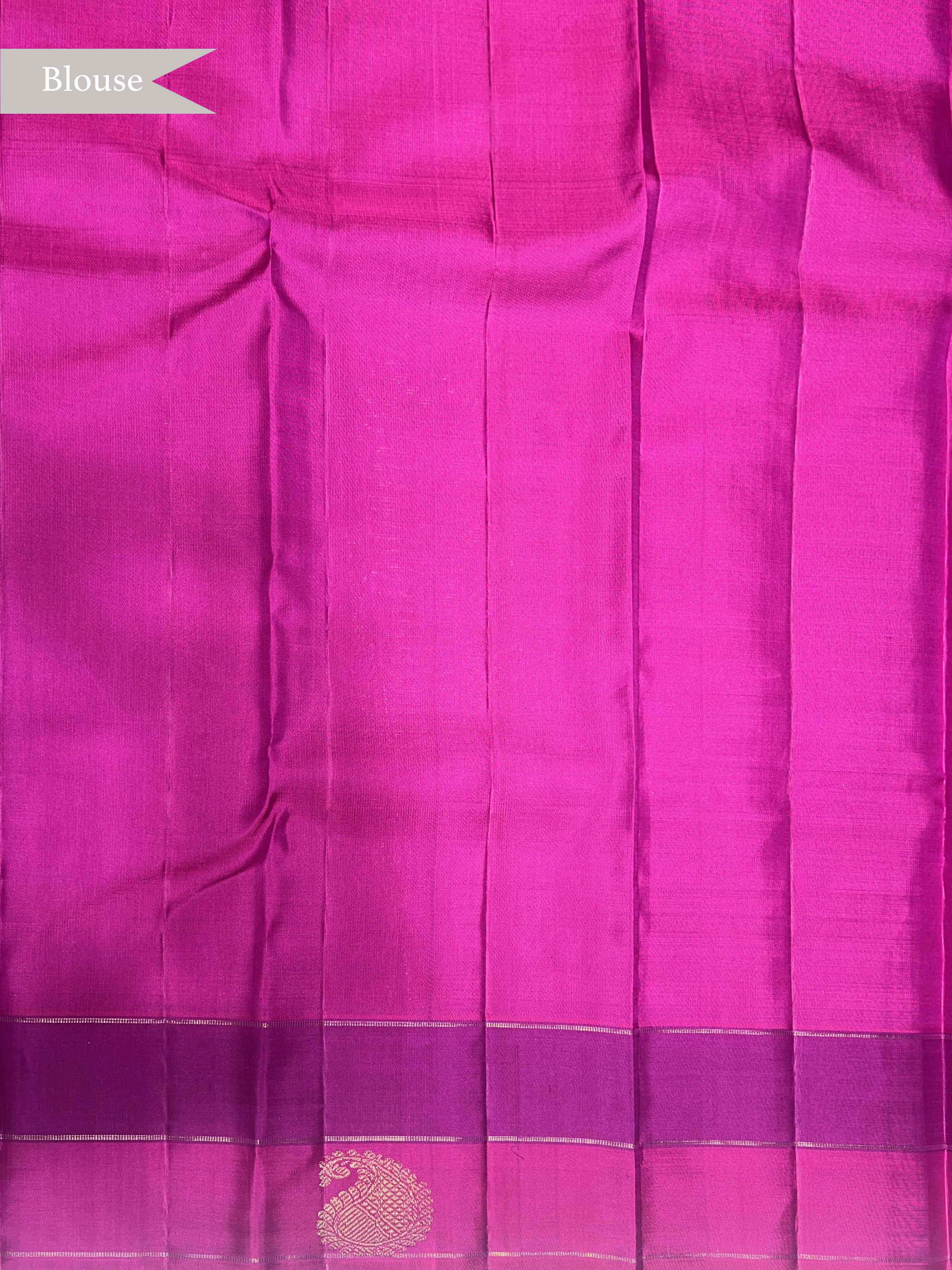 Violet Kanchipuram Silk Zari Saree - Mokshaa