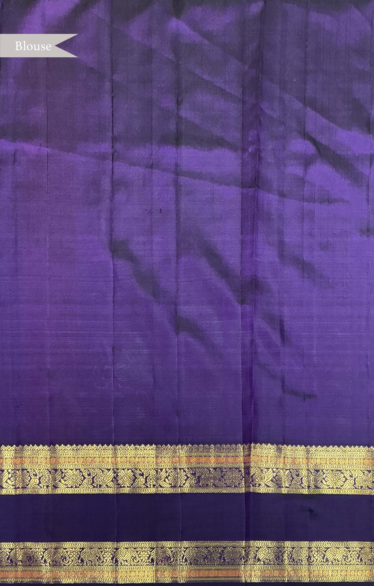 Purple Kanchipuram Silk Fusion Saree with Patan Patola Border - Mokshaa