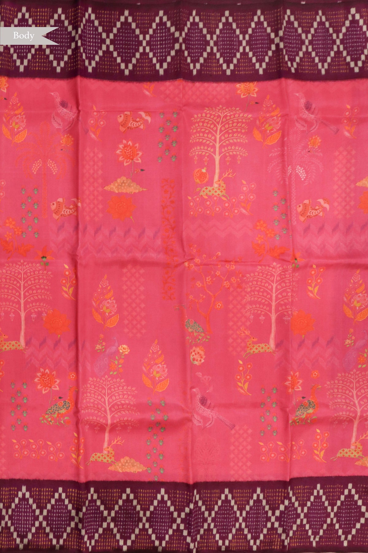 Pink Patola Silk Saree - Mokshaa