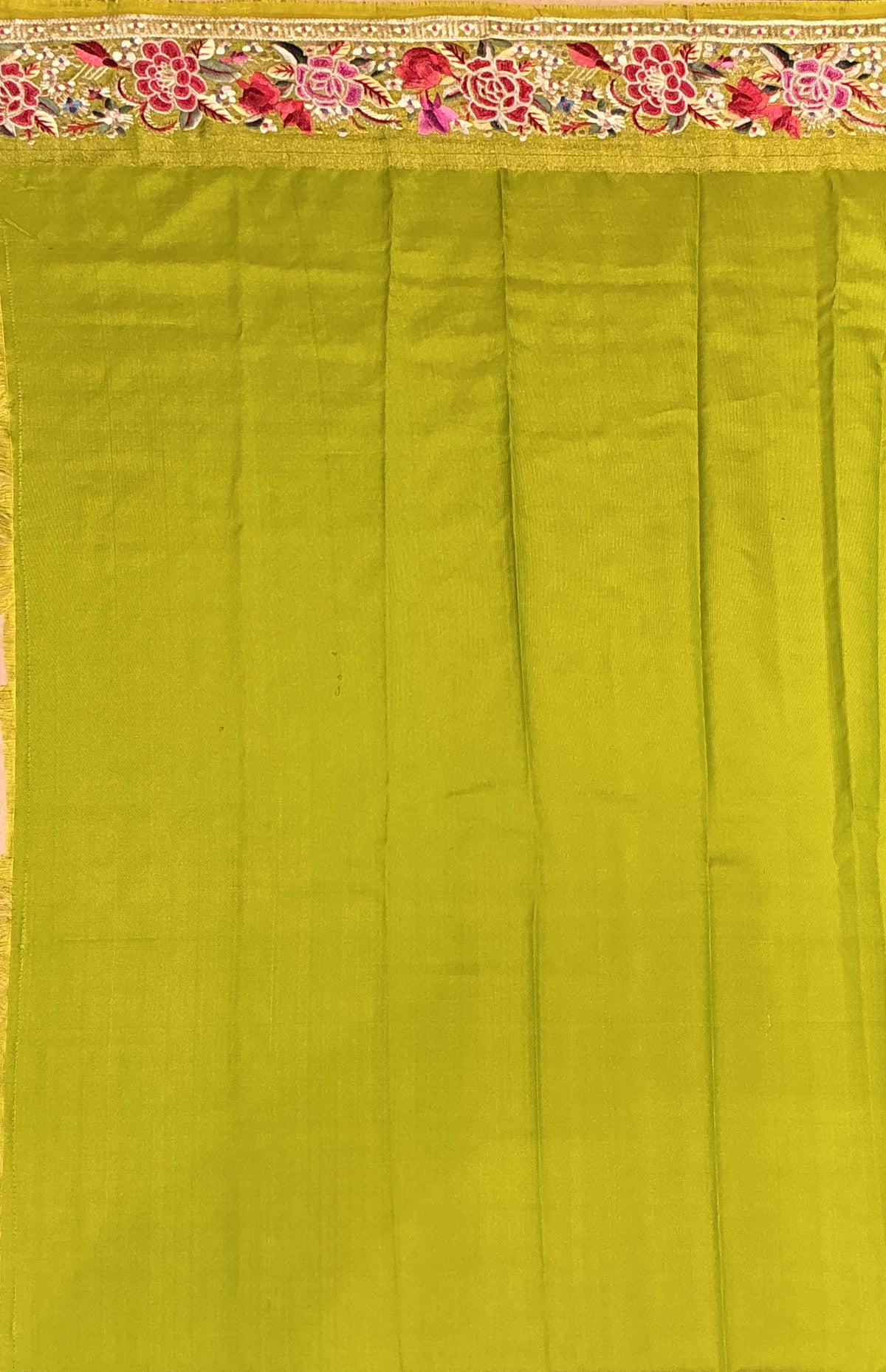 Lime Green Patola Silk Saree - Mokshaa
