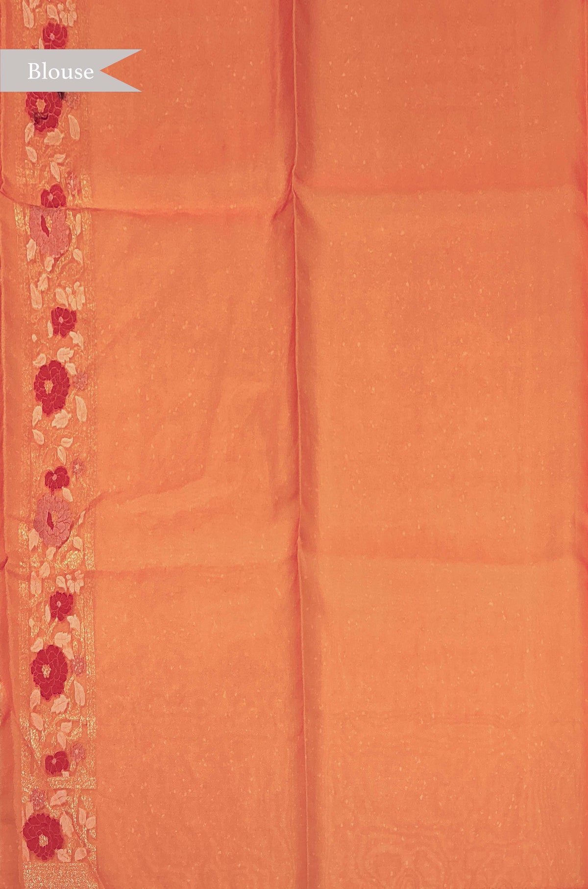 Orange Kora Silk Jamdani Saree - Mokshaa