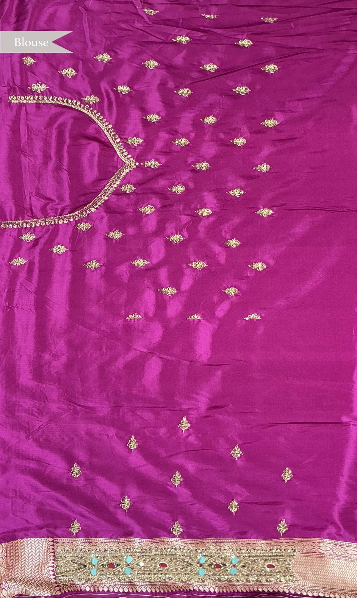 Magenta Banarasi Silk Saree - Mokshaa