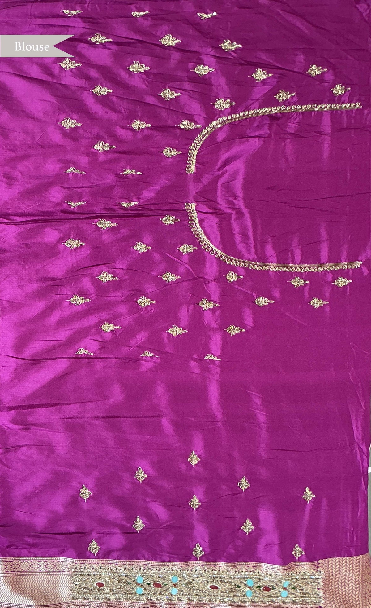 Magenta Banarasi Silk Saree - Mokshaa