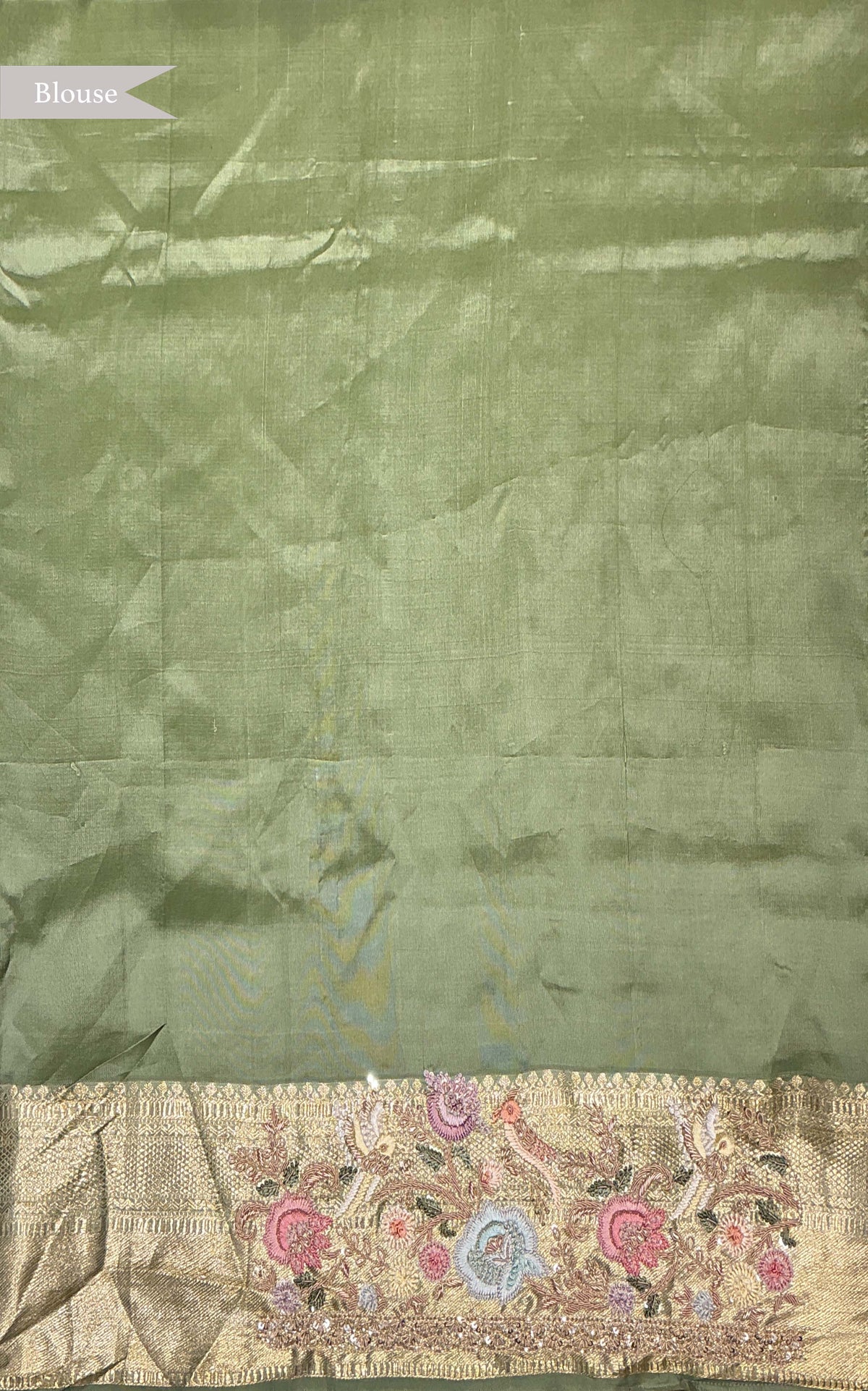 Sage Green Kanchivaram Pattu Silk Saree - Mokshaa