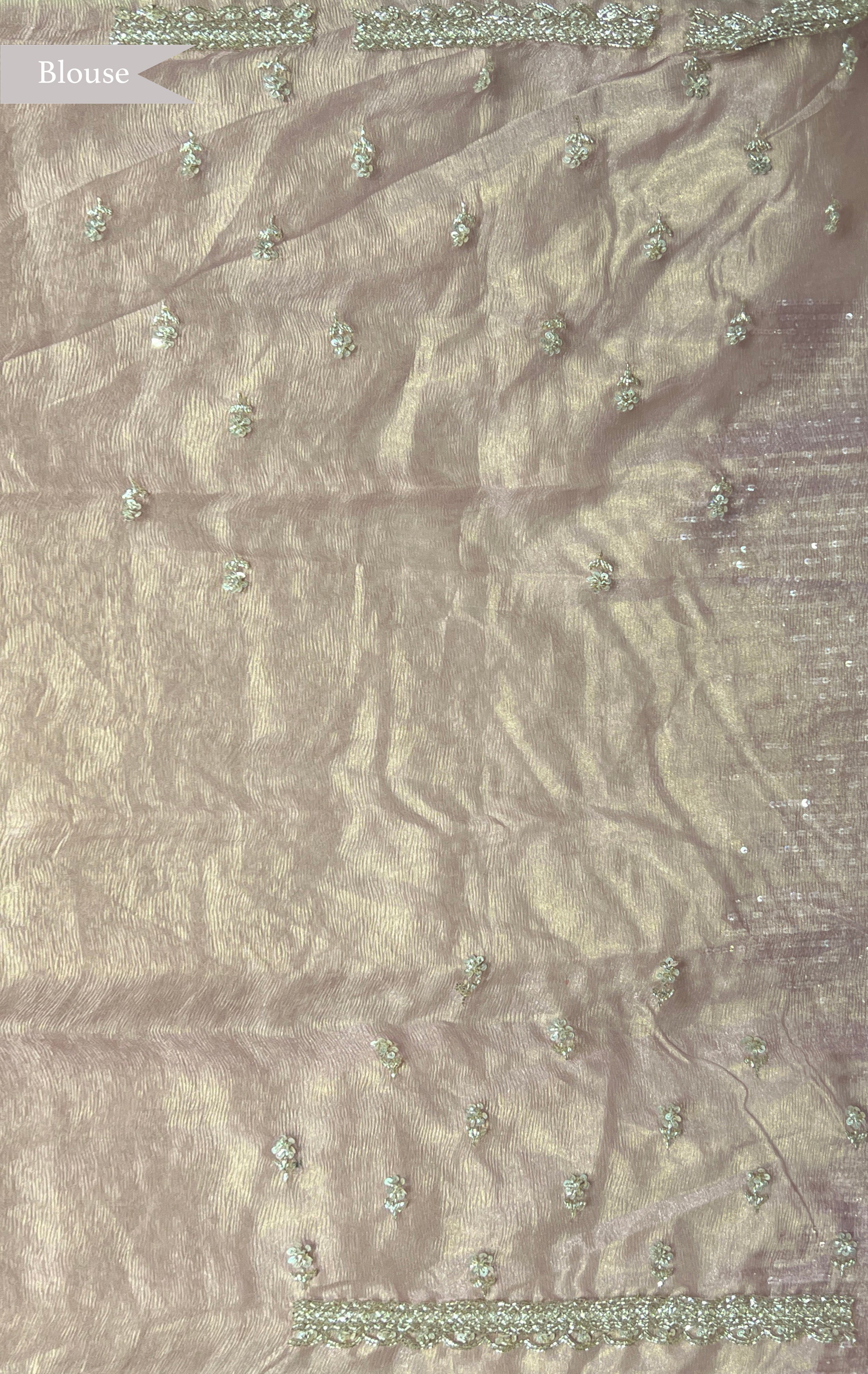 Onion Pink Crush Tissue Saree