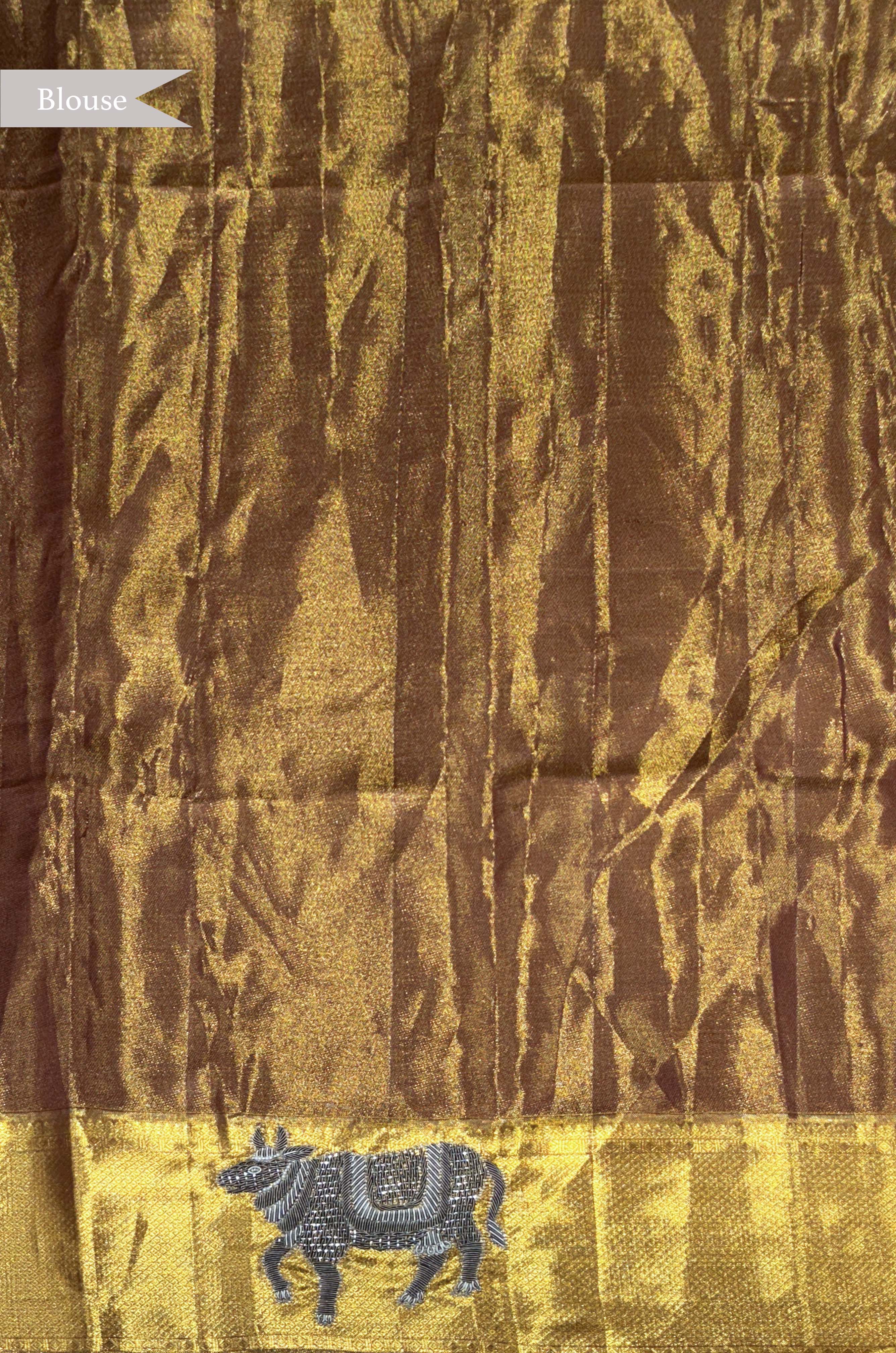 Metallic Gold Kanchivaram Tissue Saree