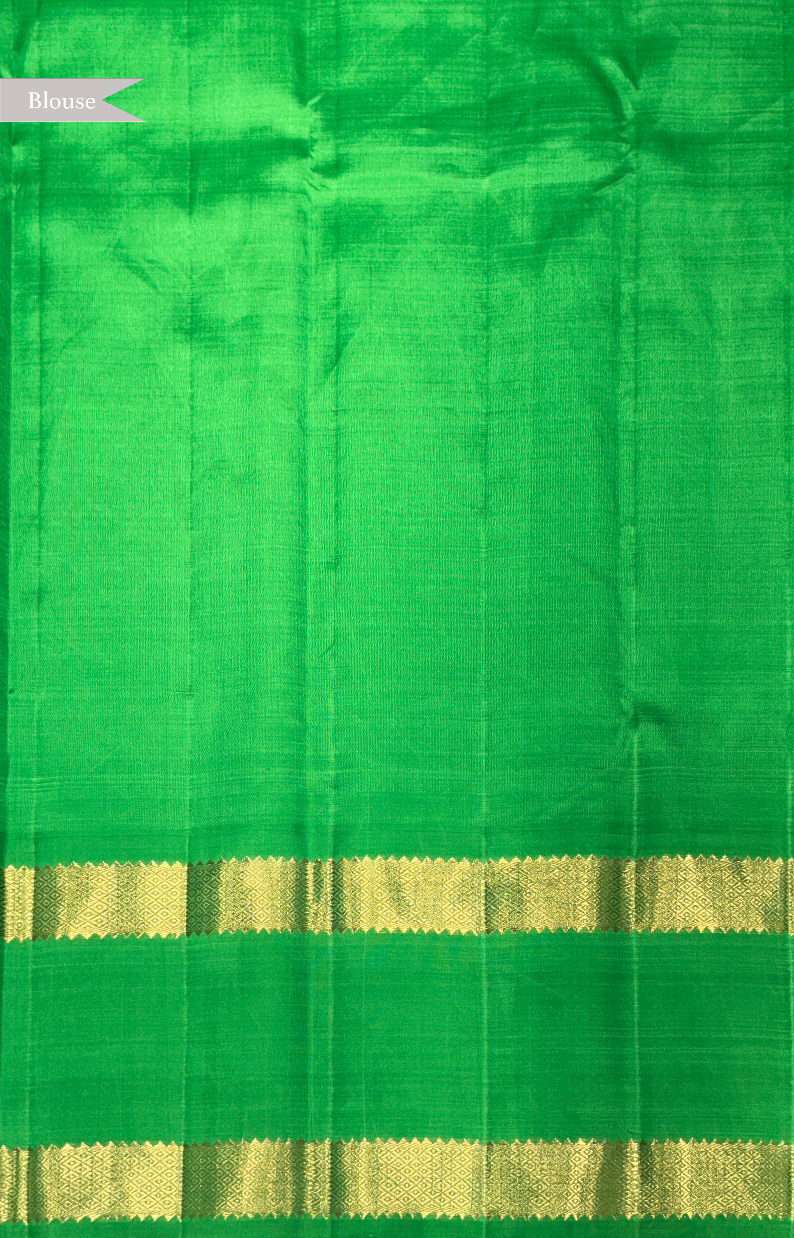 Royal Blue and Contrast Green Kanchivaram Silk Saree