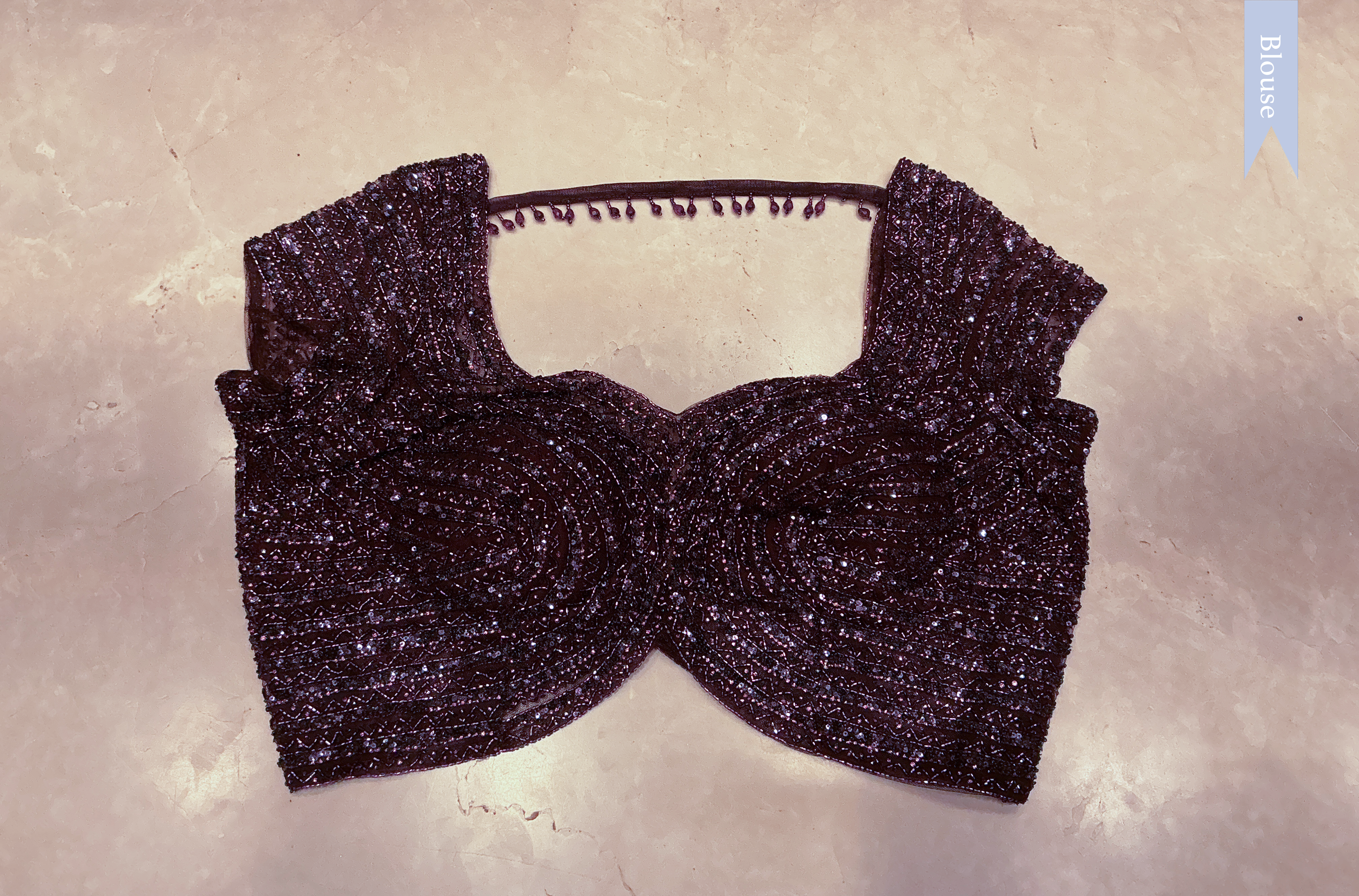 Dark Purple Net Saree