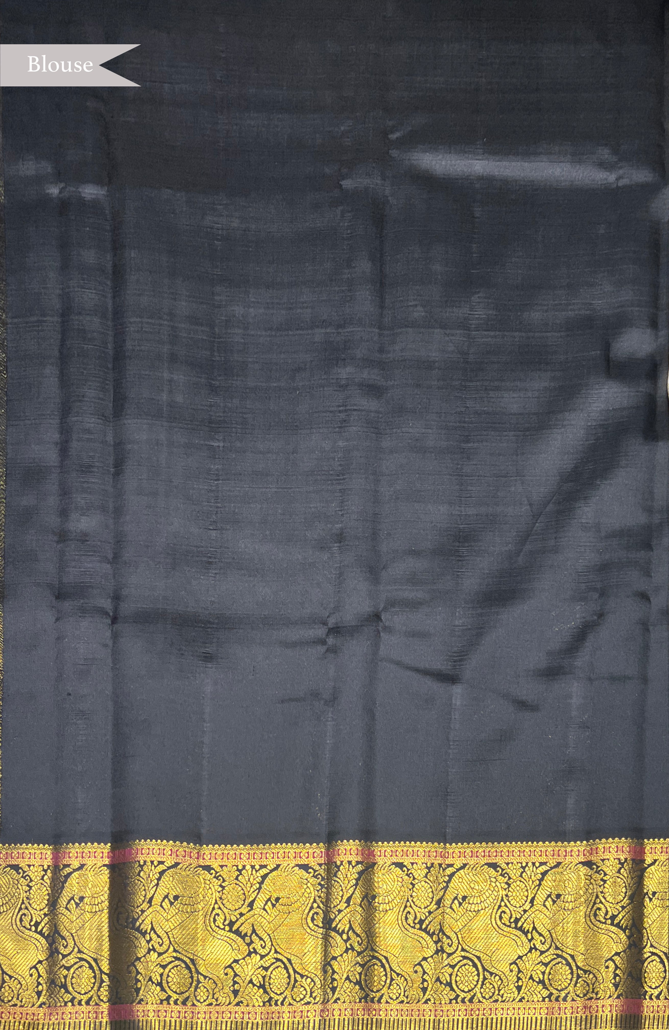 Beige Kanchivaram Silk Saree and Contrast Black Zari Border