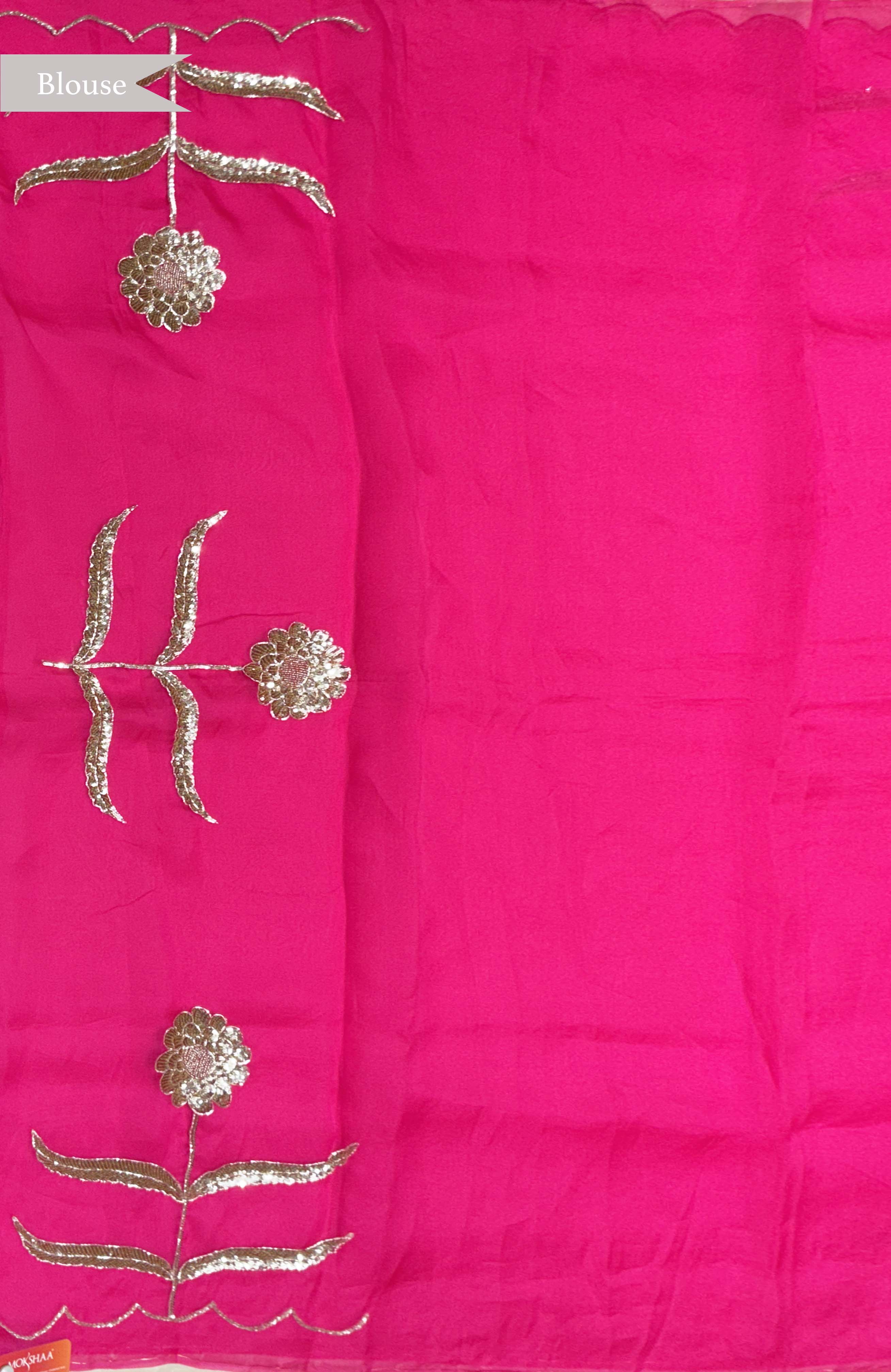 Rani Pink Organza Saree