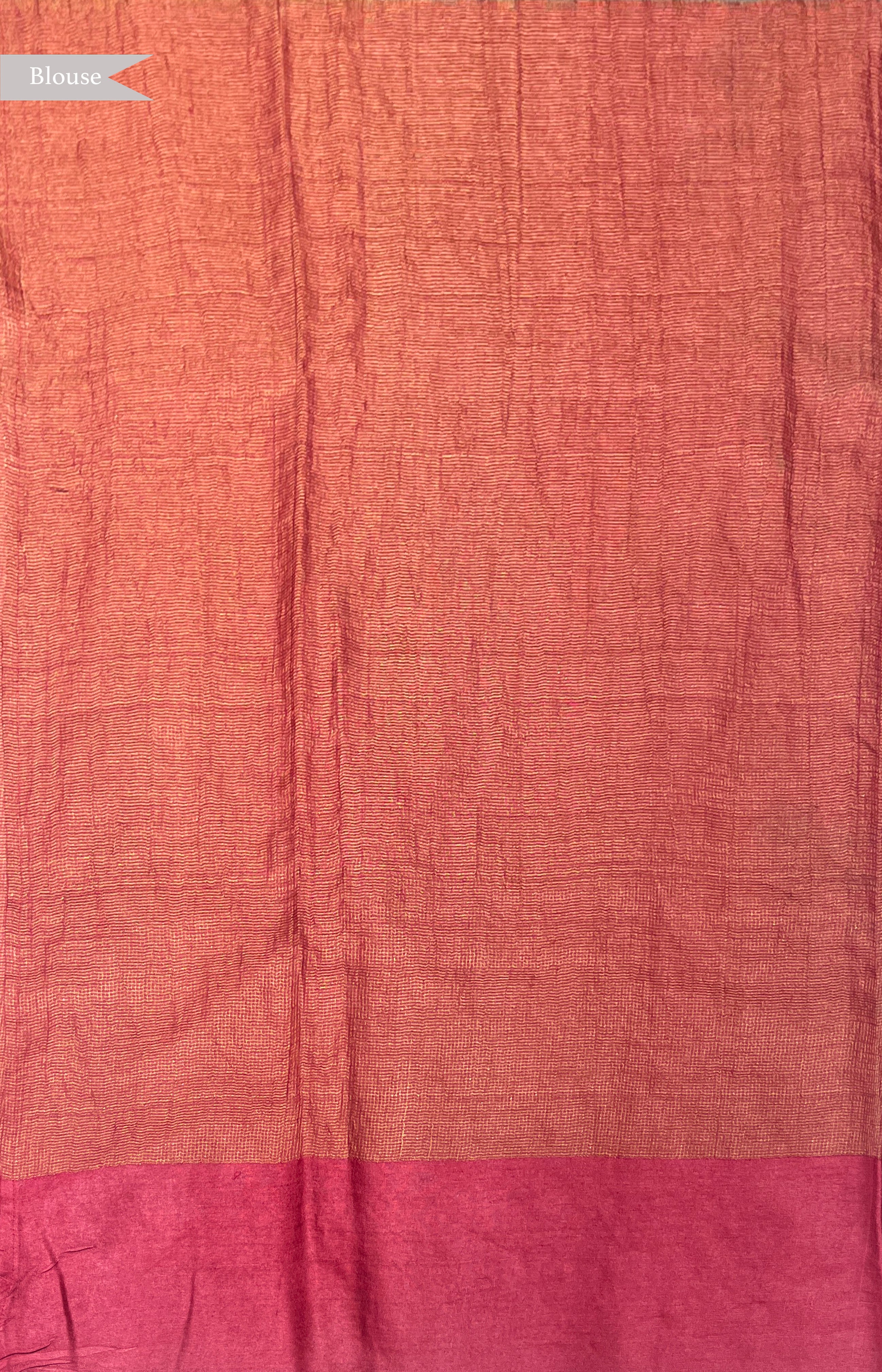 Rust Tussar Silk Saree with Zari Weaving