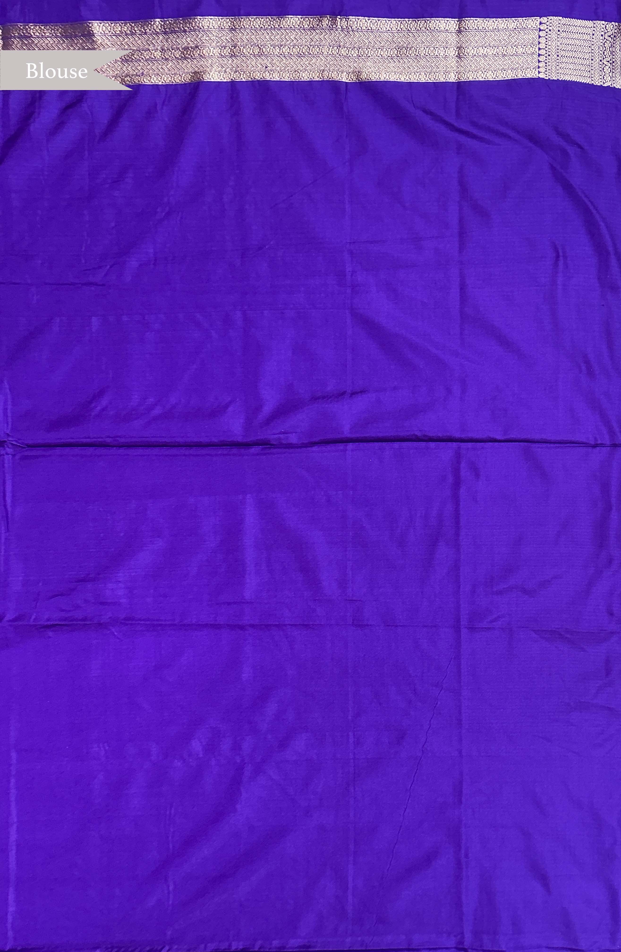 Purple Banarasi Silk Meenakari Saree