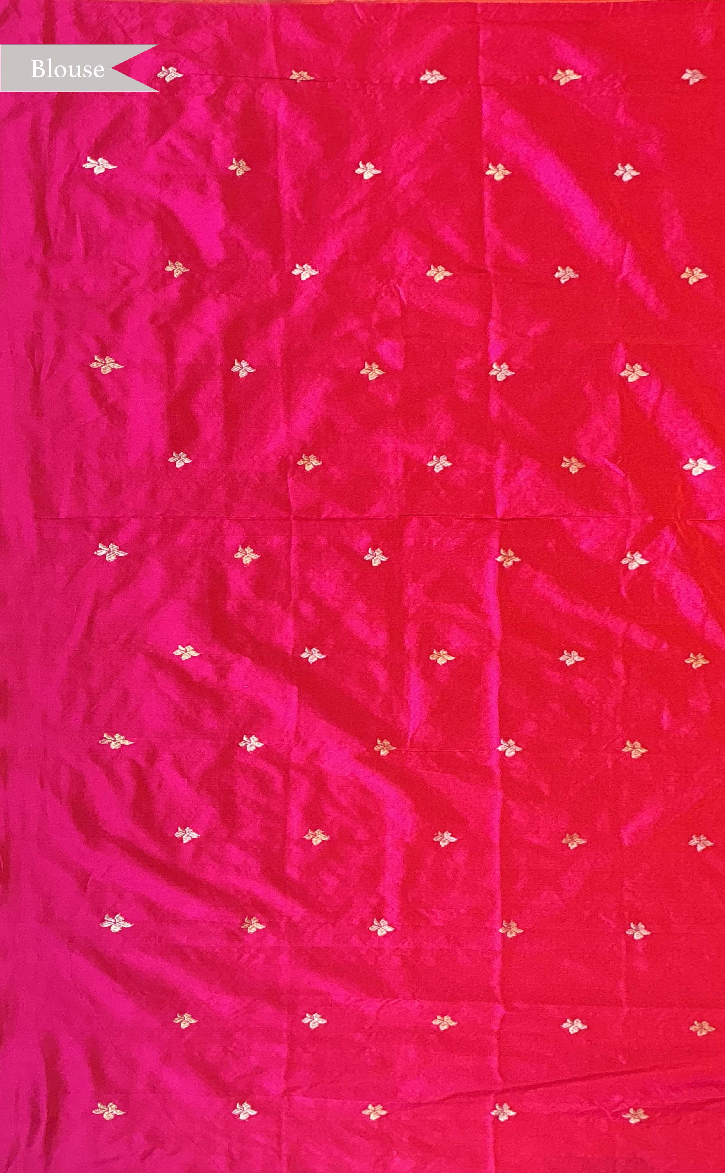 Pink Banarasi Silk Scallop Border Saree