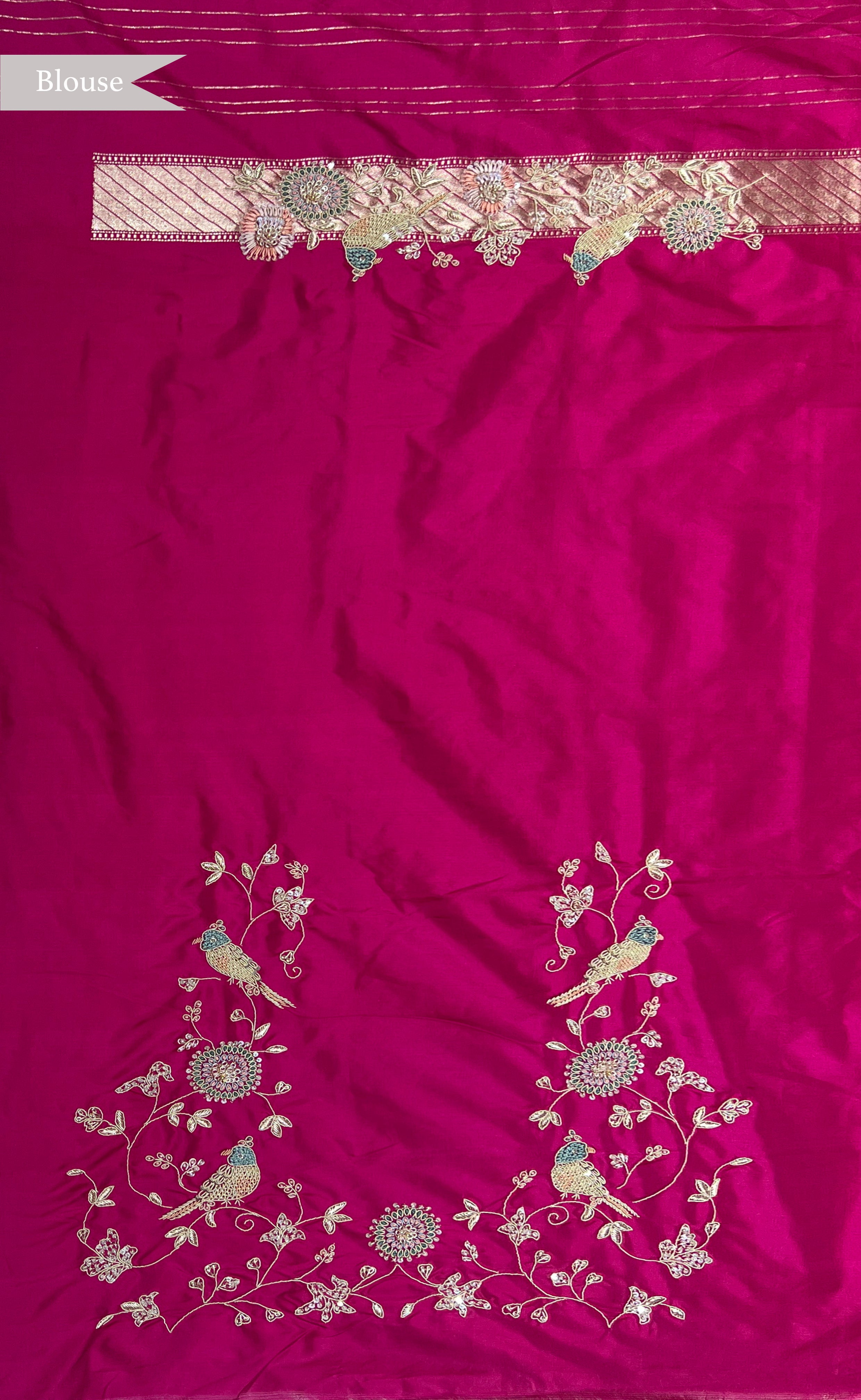 Magenta Pink Banarasi Silk Zari Saree