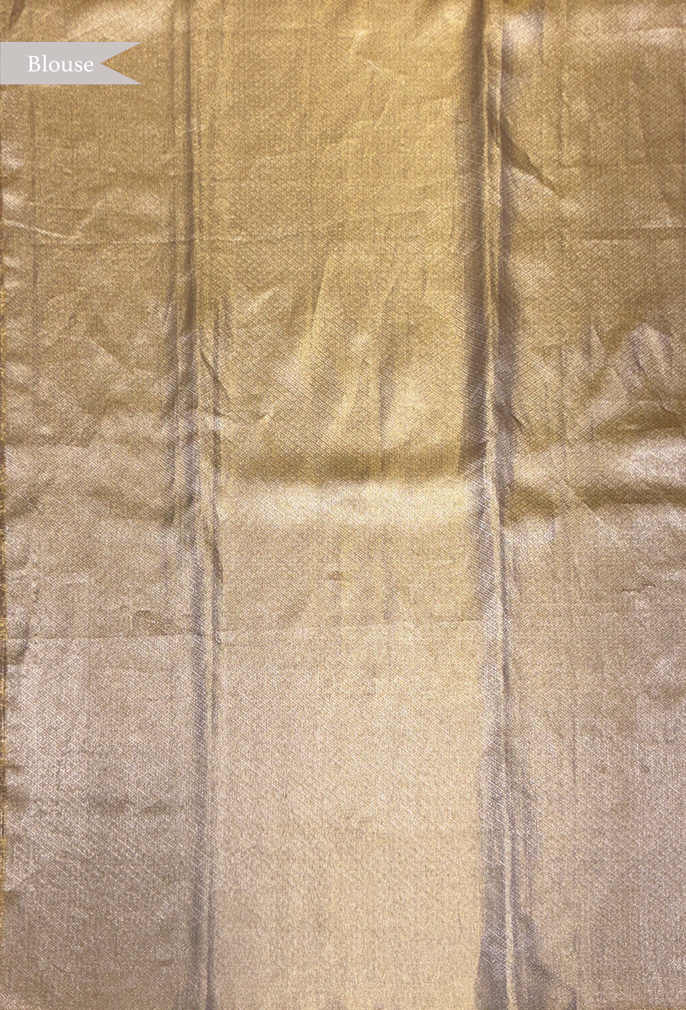 Gold Kanchivaram Silk Fusion Saree