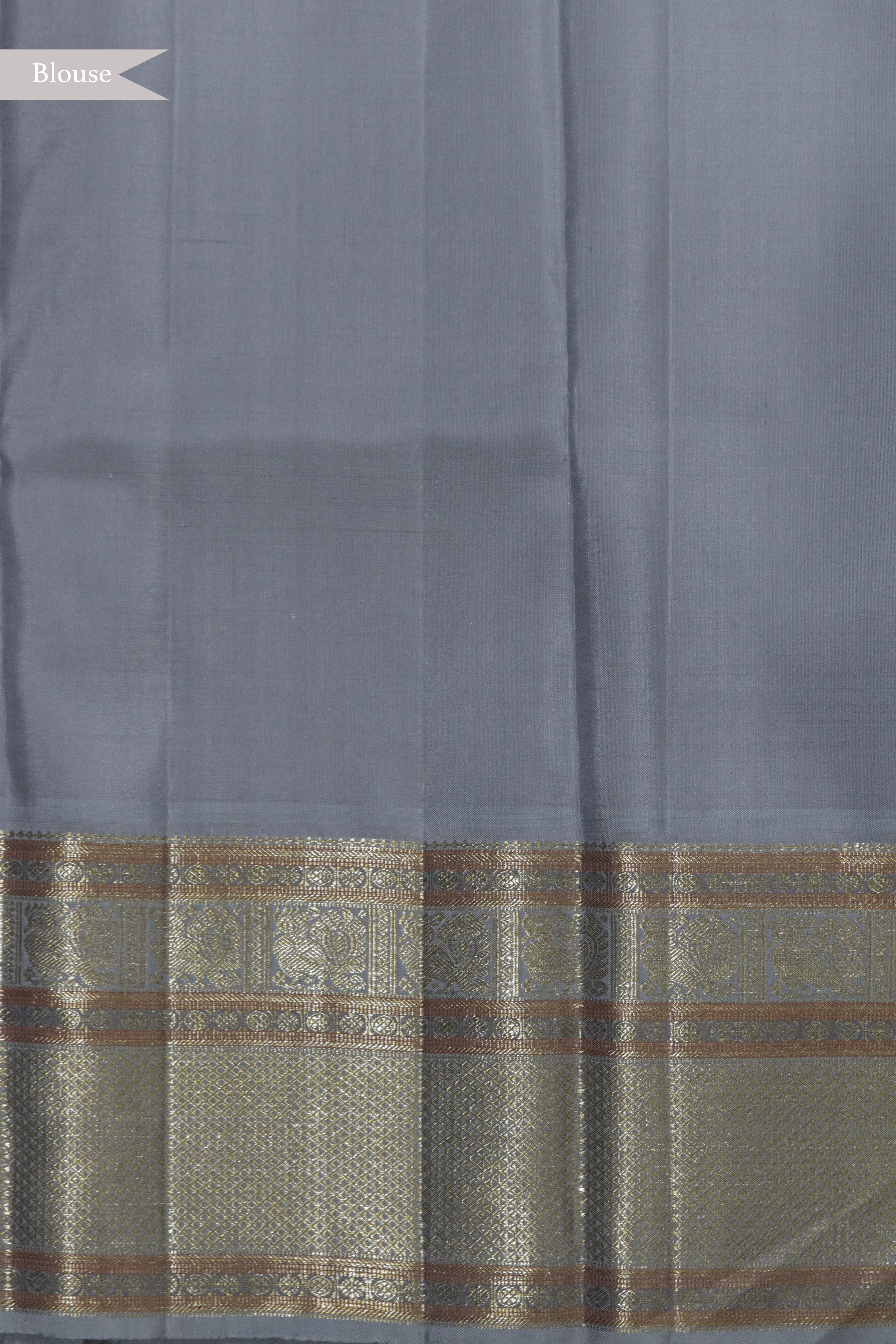 Teal Blue Kanchivaram Silk  Contrast Beige Zari Border