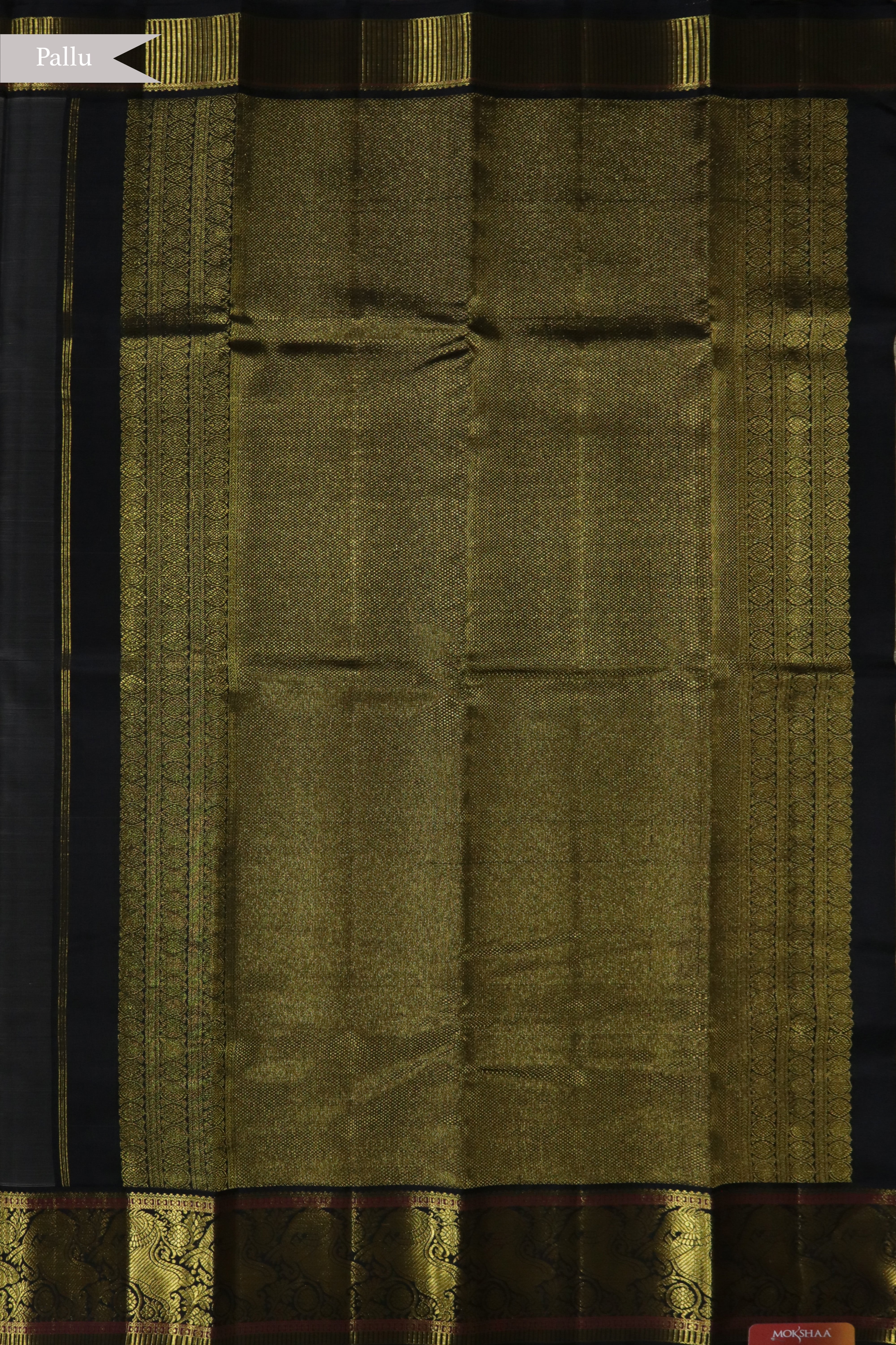 Beige Kanchivaram Silk Saree and Contrast Black Zari Border