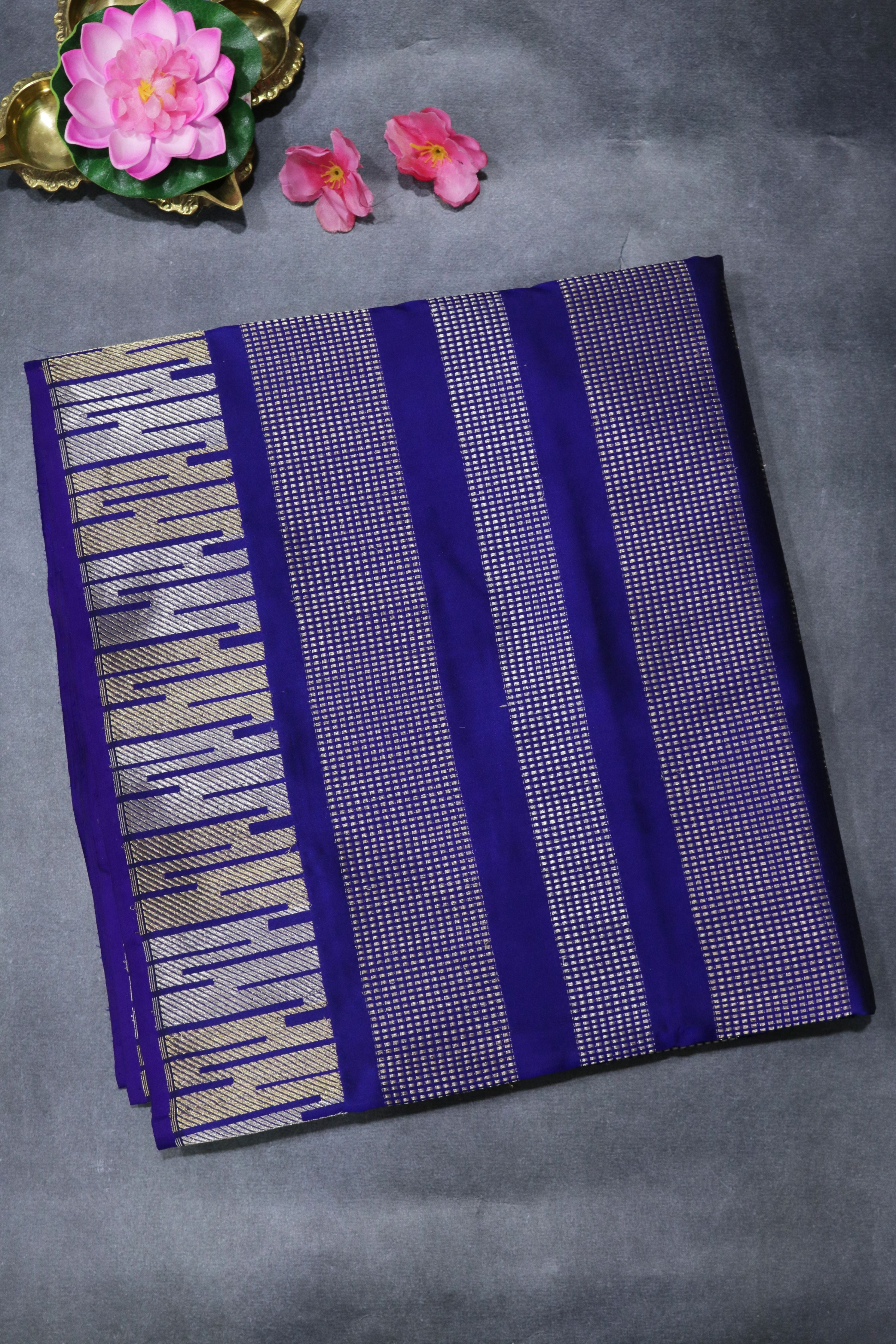 Royal Blue Banarasi Silk Saree