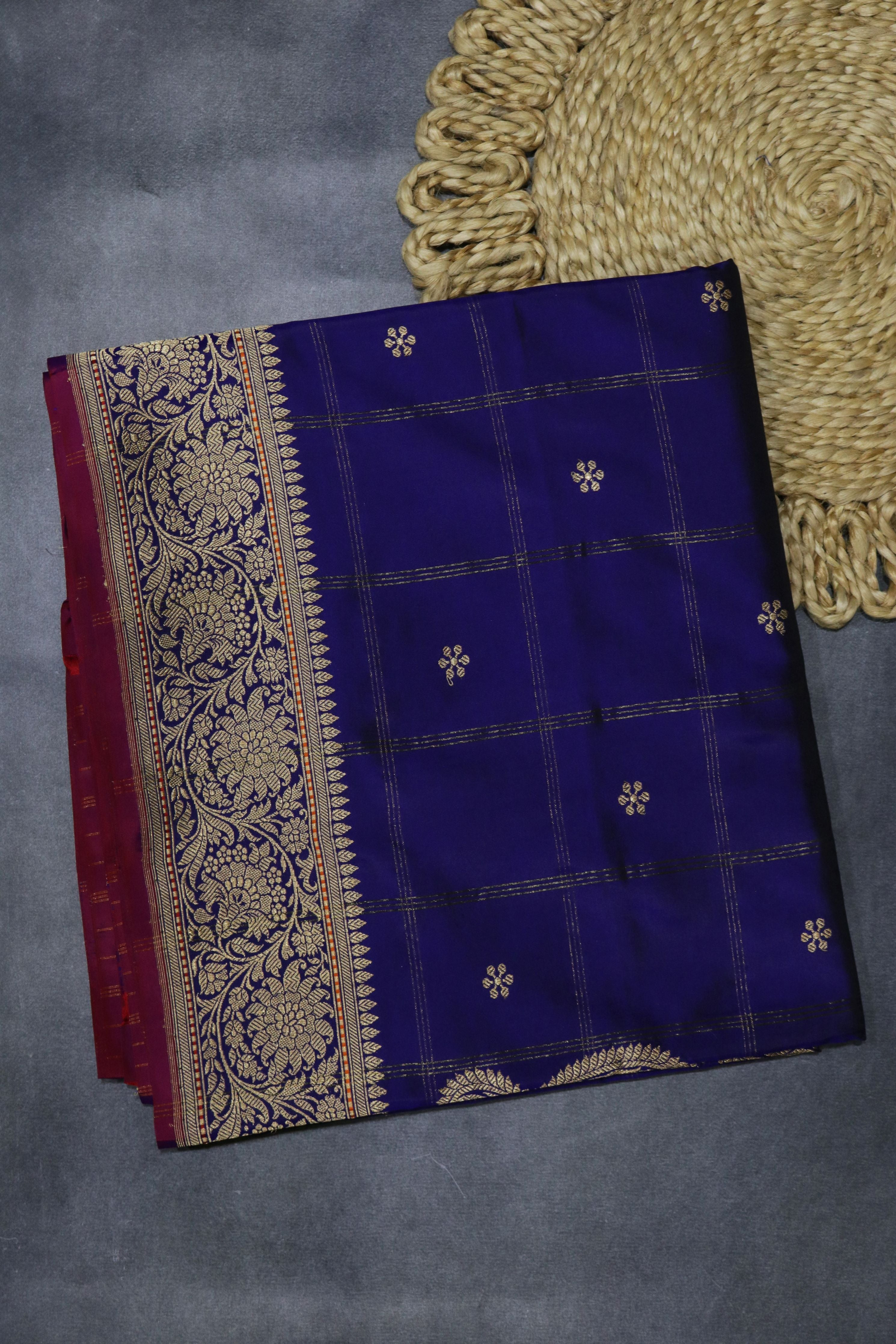 Royal Blue Banarasi Silk Saree