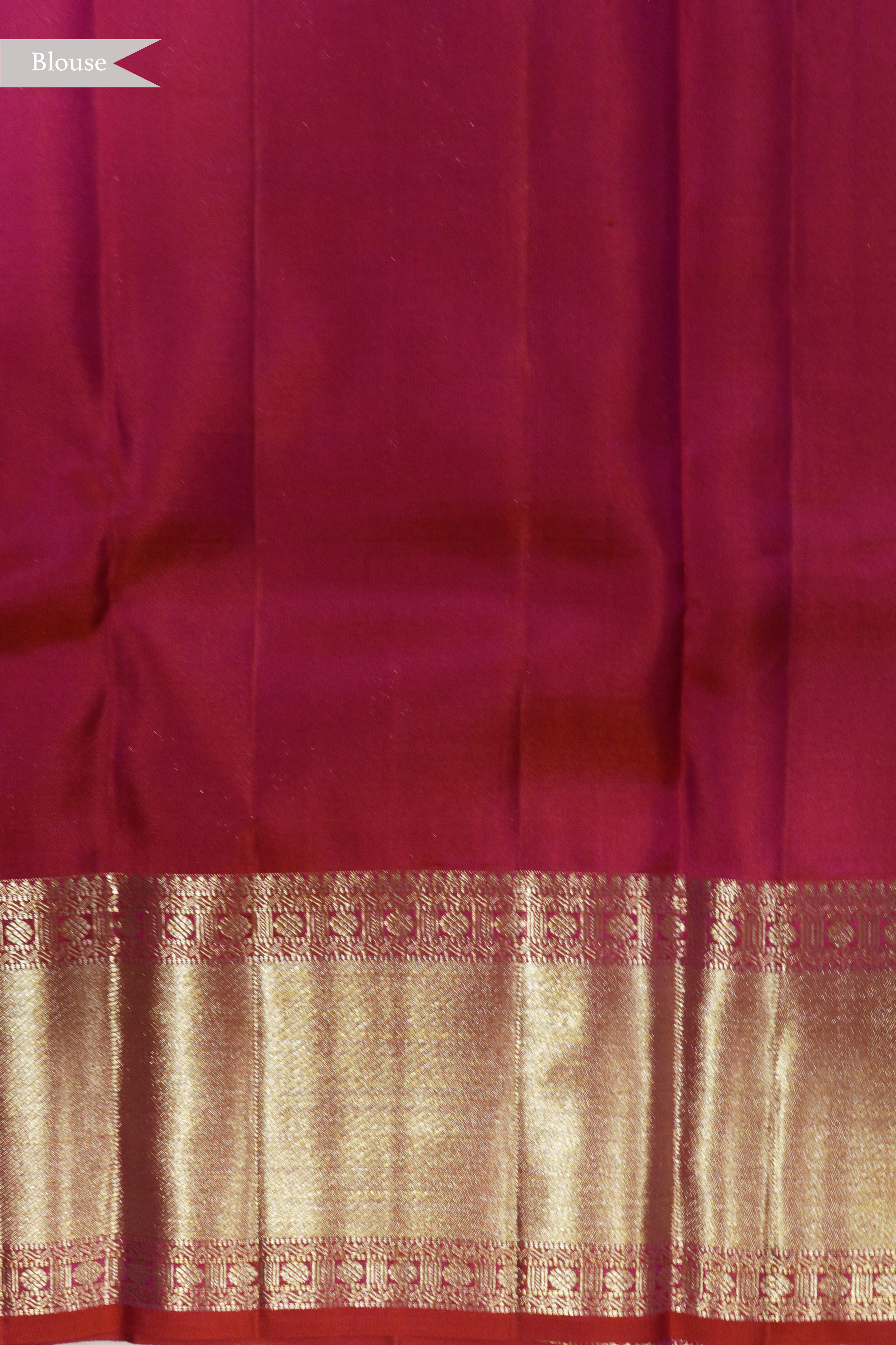 Coral Geometric Kanchivaram Silk Saree