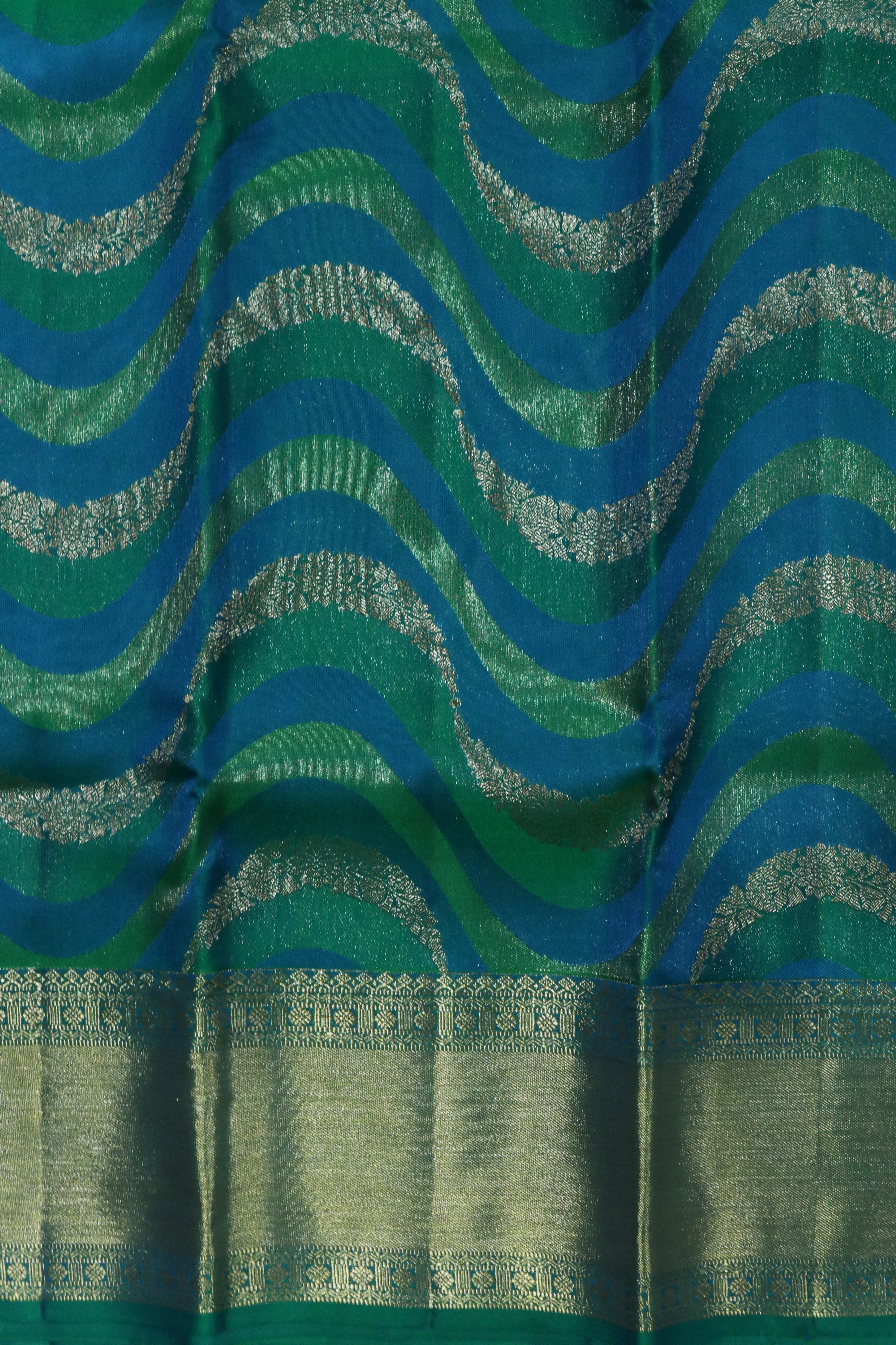 Teal Kanchivaram Silk Saree
