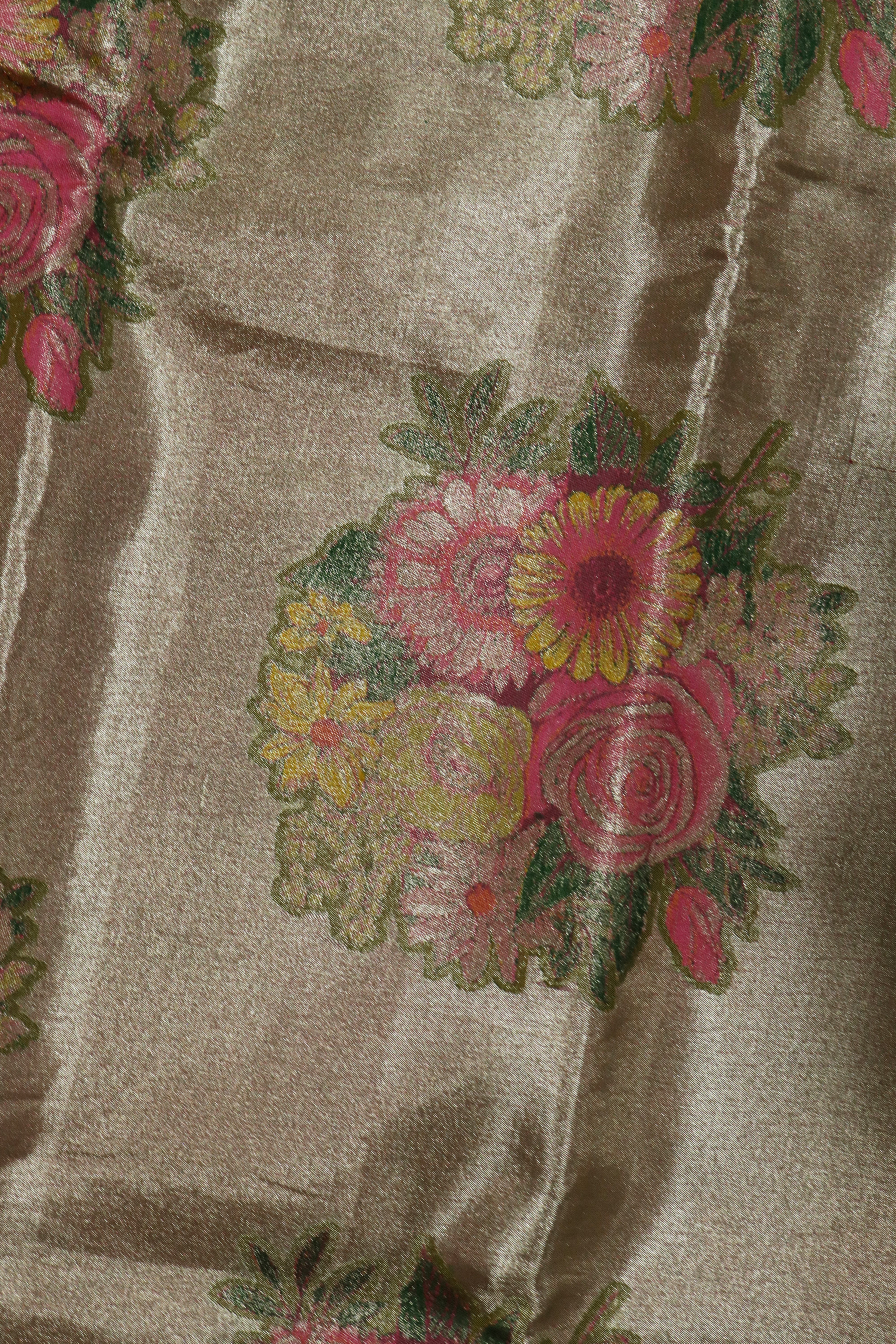 Silver Kanchivaram Tissue  Silk Saree