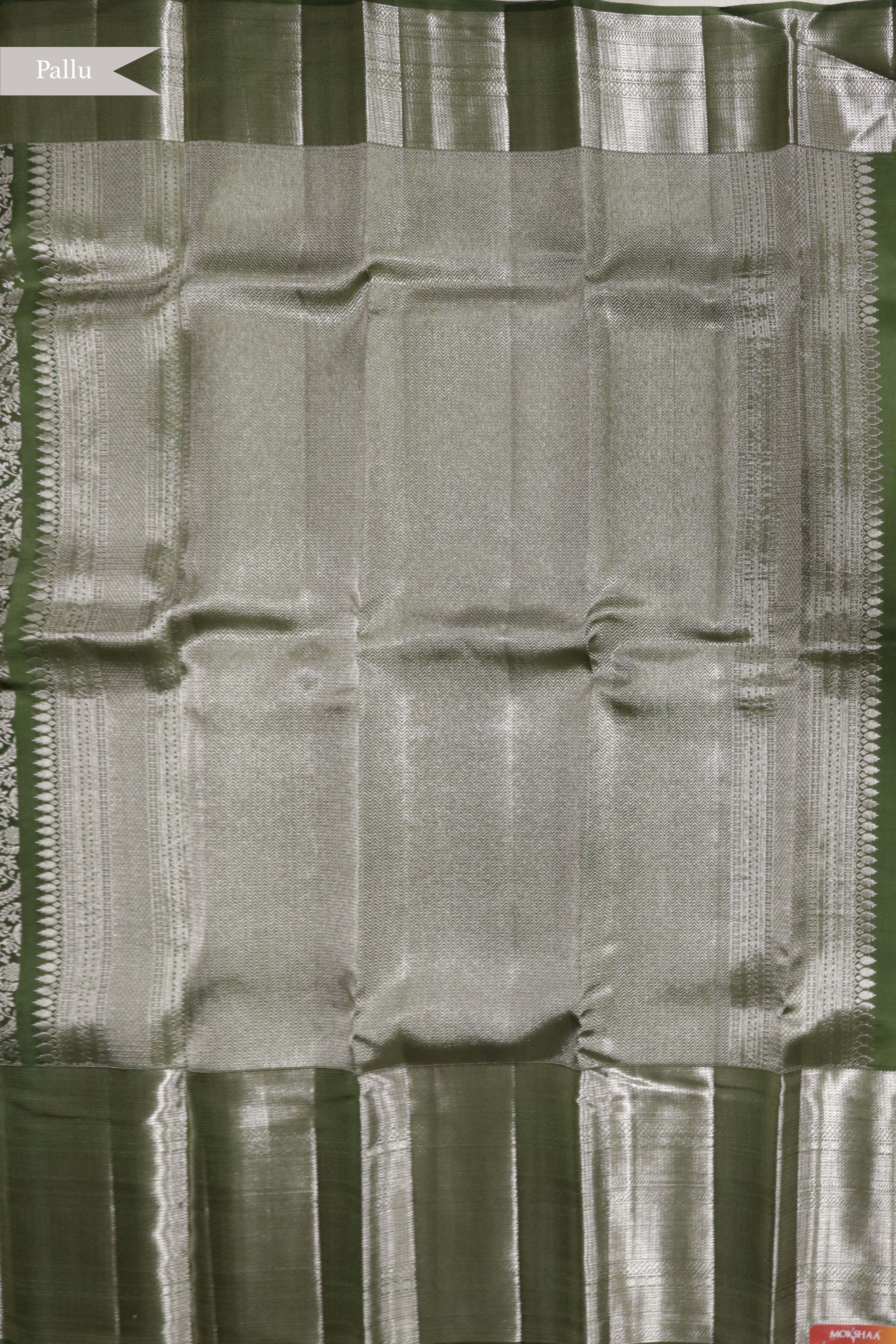 Olive Green Kanchivaram Silk Saree