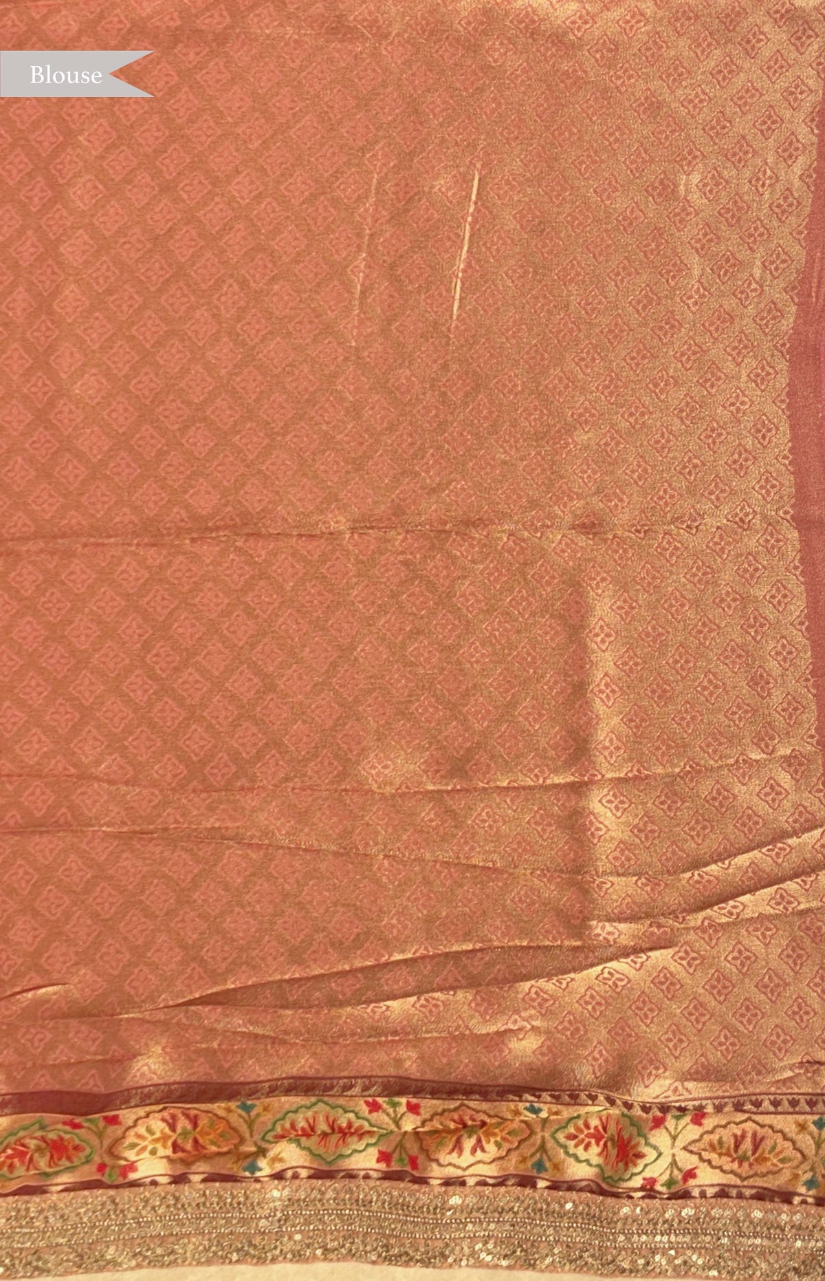 Peach Tissue Georgette Printed Saree - Mokshaa