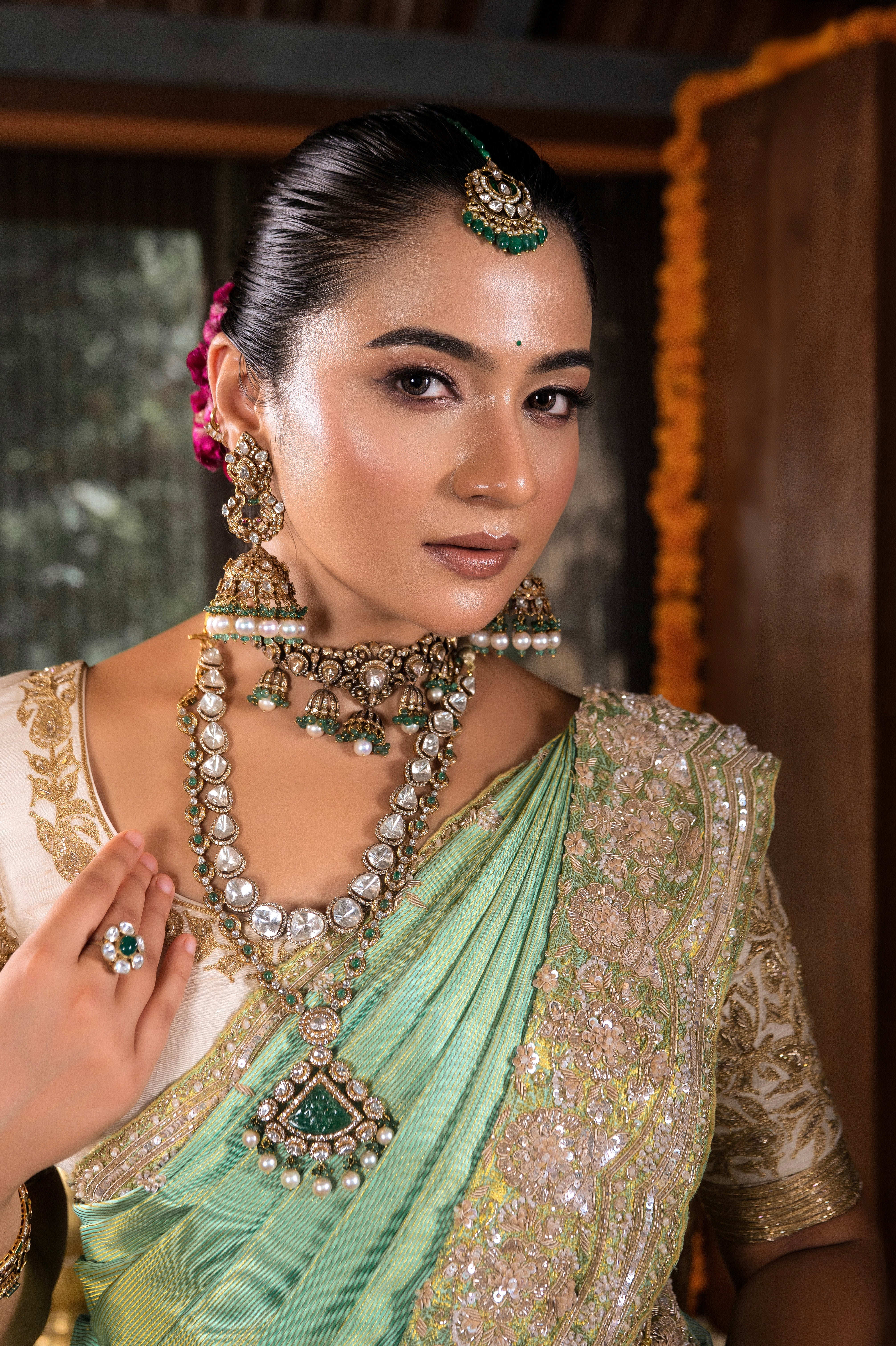 Sea Green Kanchivaram Silk Saree