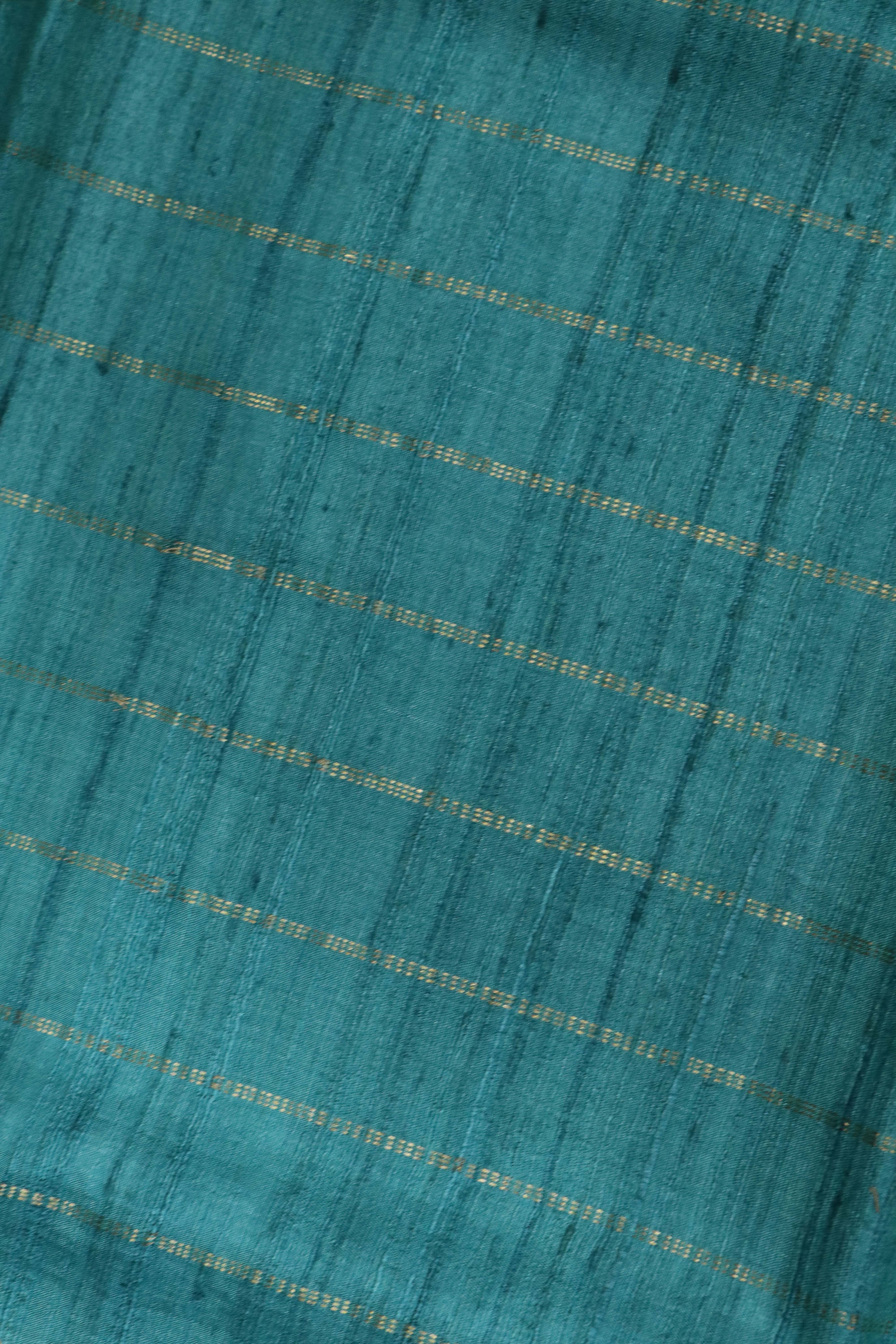 Blue Tussar Silk Saree