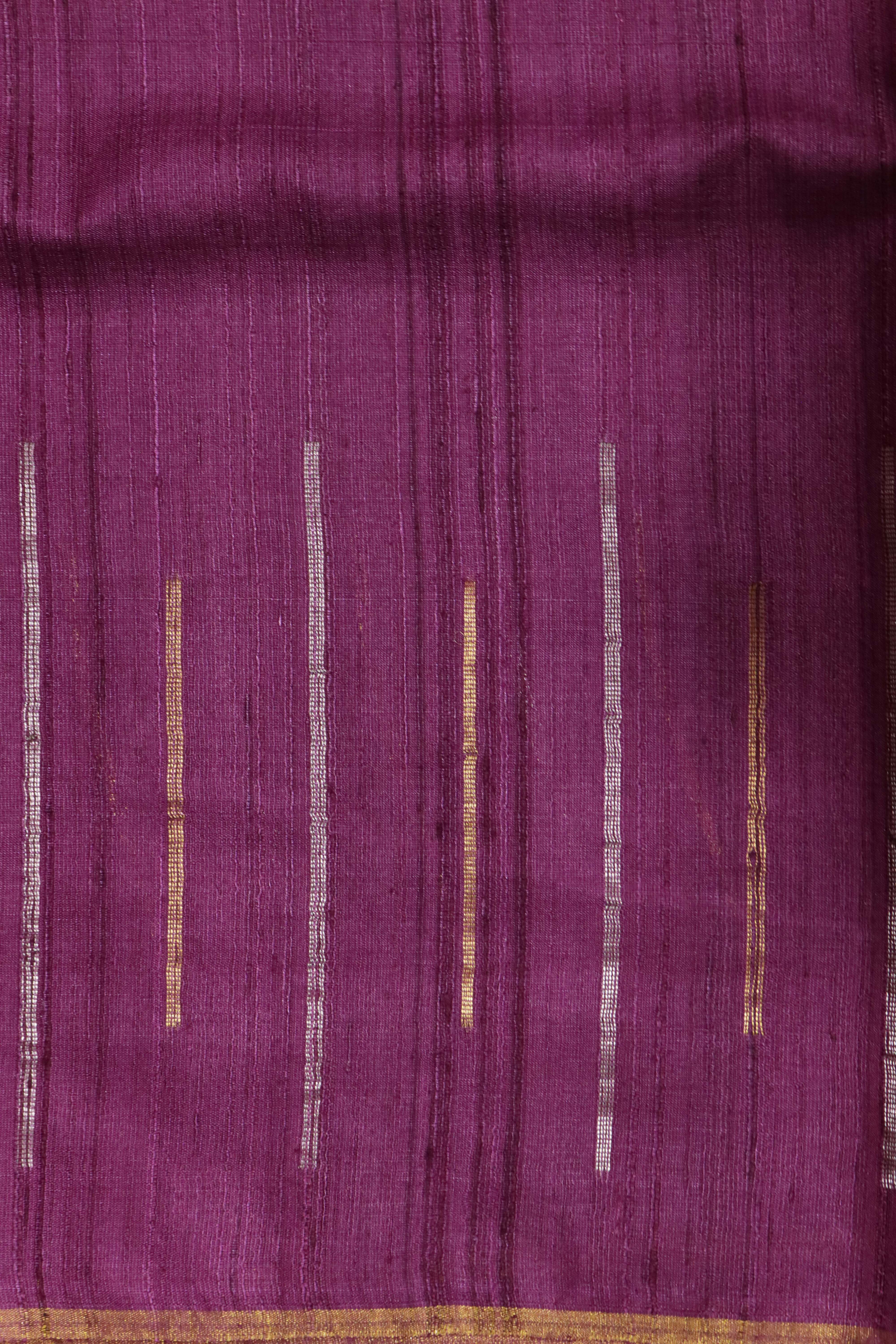 Onion Pink Tussar Silk Saree