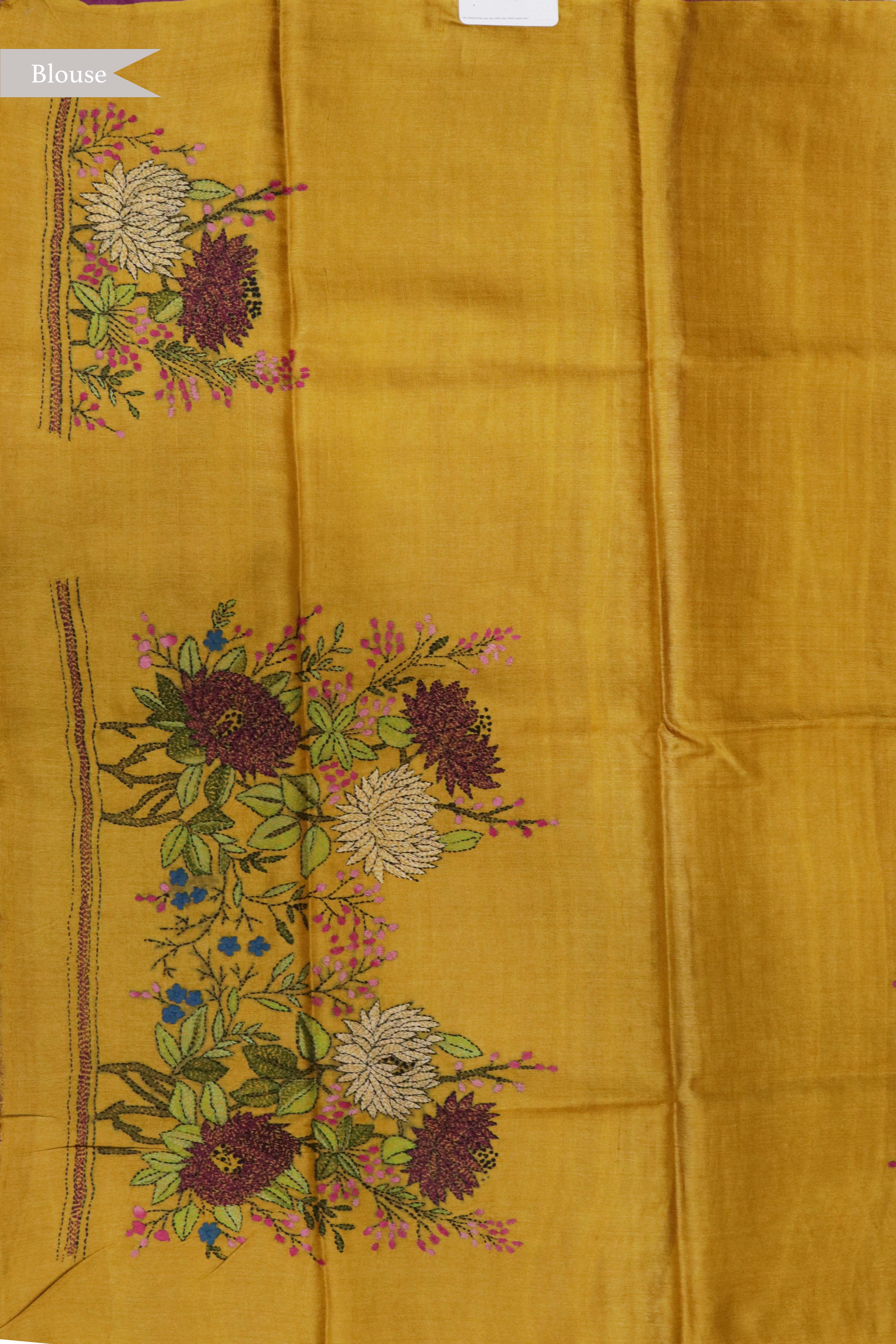 Onion Pink Tussar Silk Saree