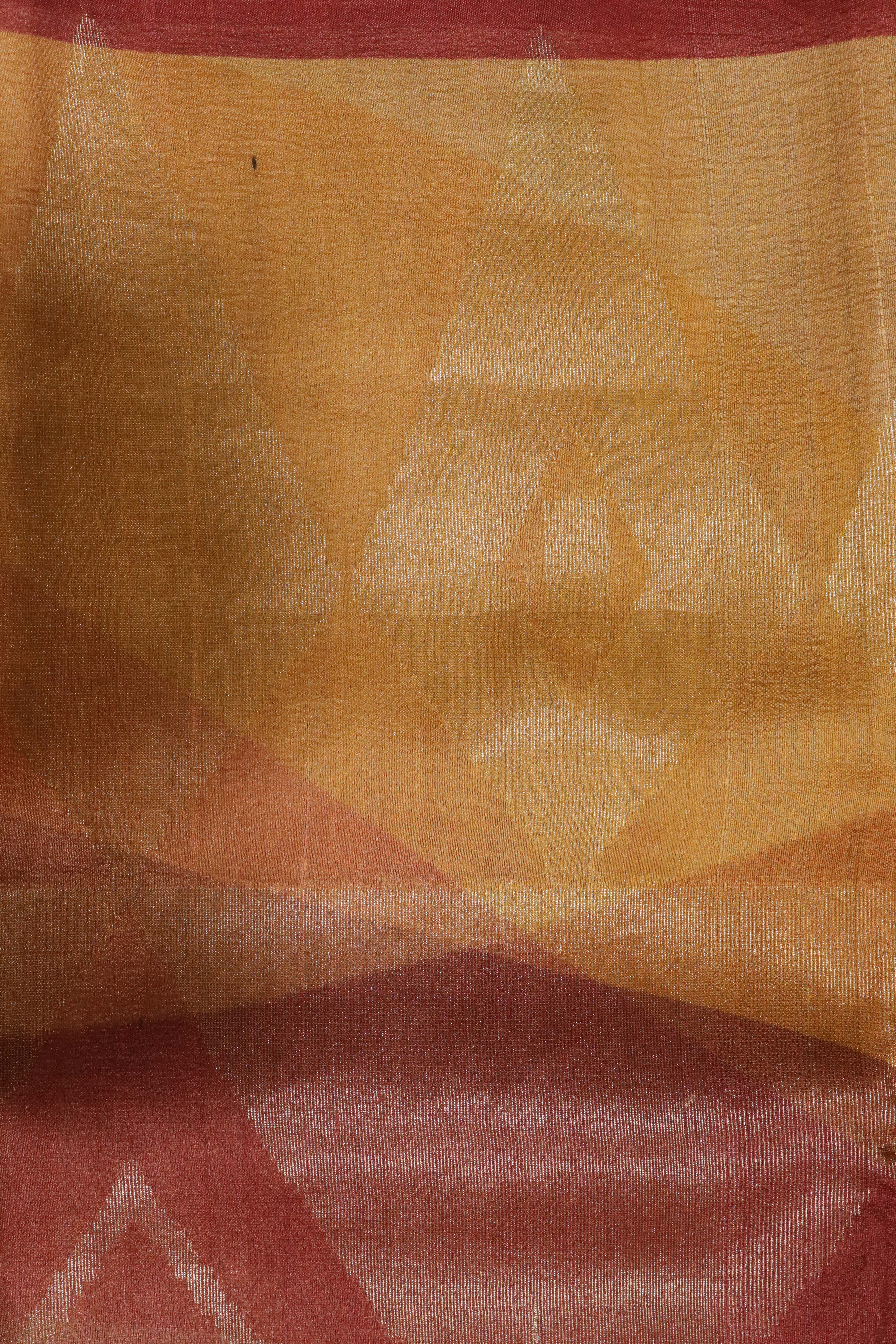 Rust Tussar Georgette Saree